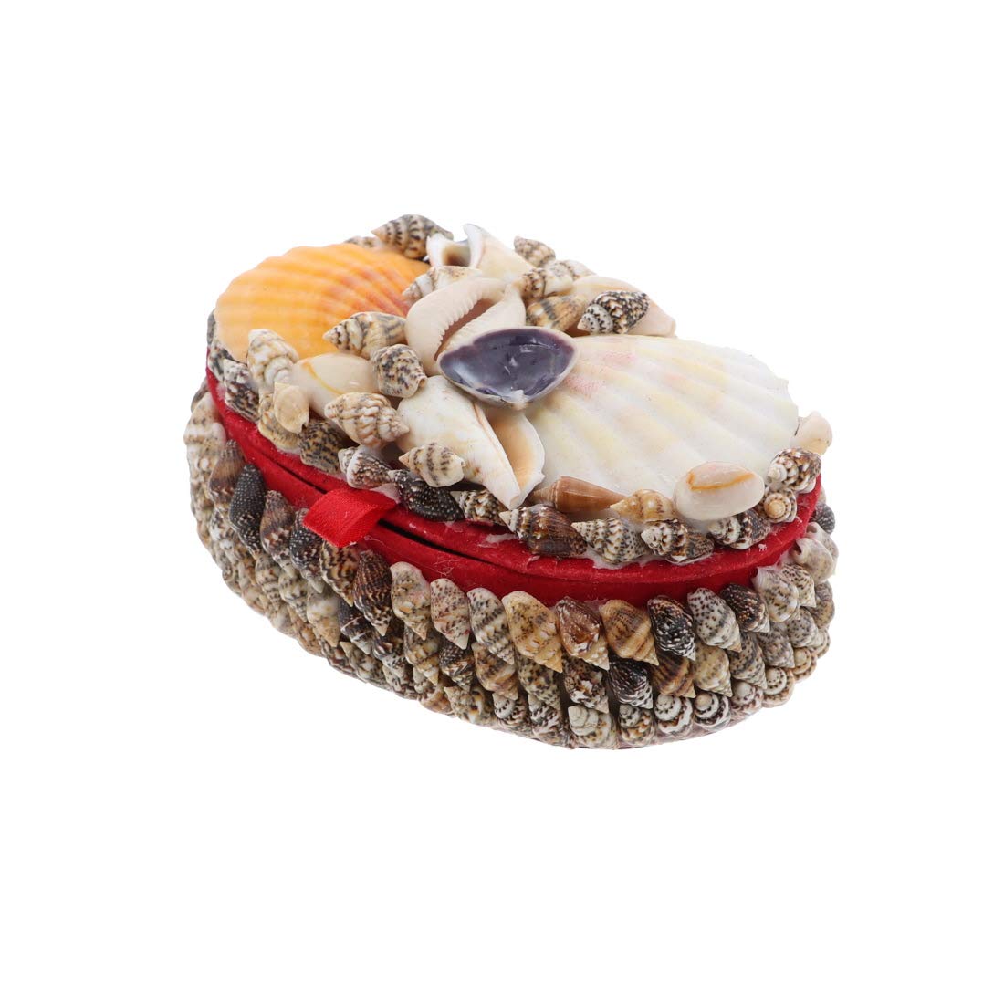 Li'Shay Natural Seashell Jewelry Box - 4 Inch Oval Trinket Treasure Box for Necklaces, Rings & Keepsakes | Beach-Themed Home Decor & Gift Idea