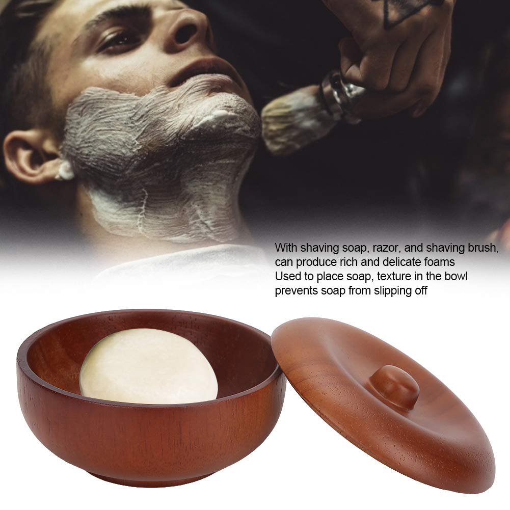 Premium Wooden Shaving Soap Bowl with Lid - Handcrafted Men's Wet Shaving Lather Mug for Rich Foam - Perfect for Traditional Barber Shave & Home Grooming Routine