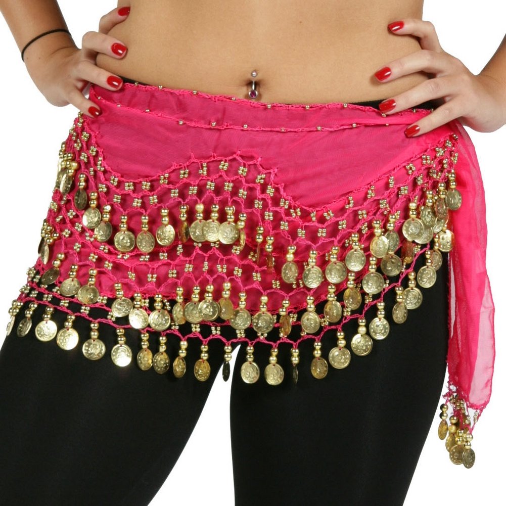 Belly Dance Chiffon Hip Scarf with Wavy Design - Professional Training Accessory for Dance Practice & Performances