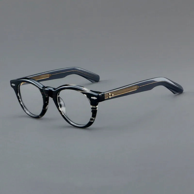 CCspace Women's Full Rim Round Thick Acetate Eyeglasses Frame - Fashionable Retro Cat Eye Glasses for Women, Lightweight & Durable, Perfect for Reading, Working, and Daily Wear