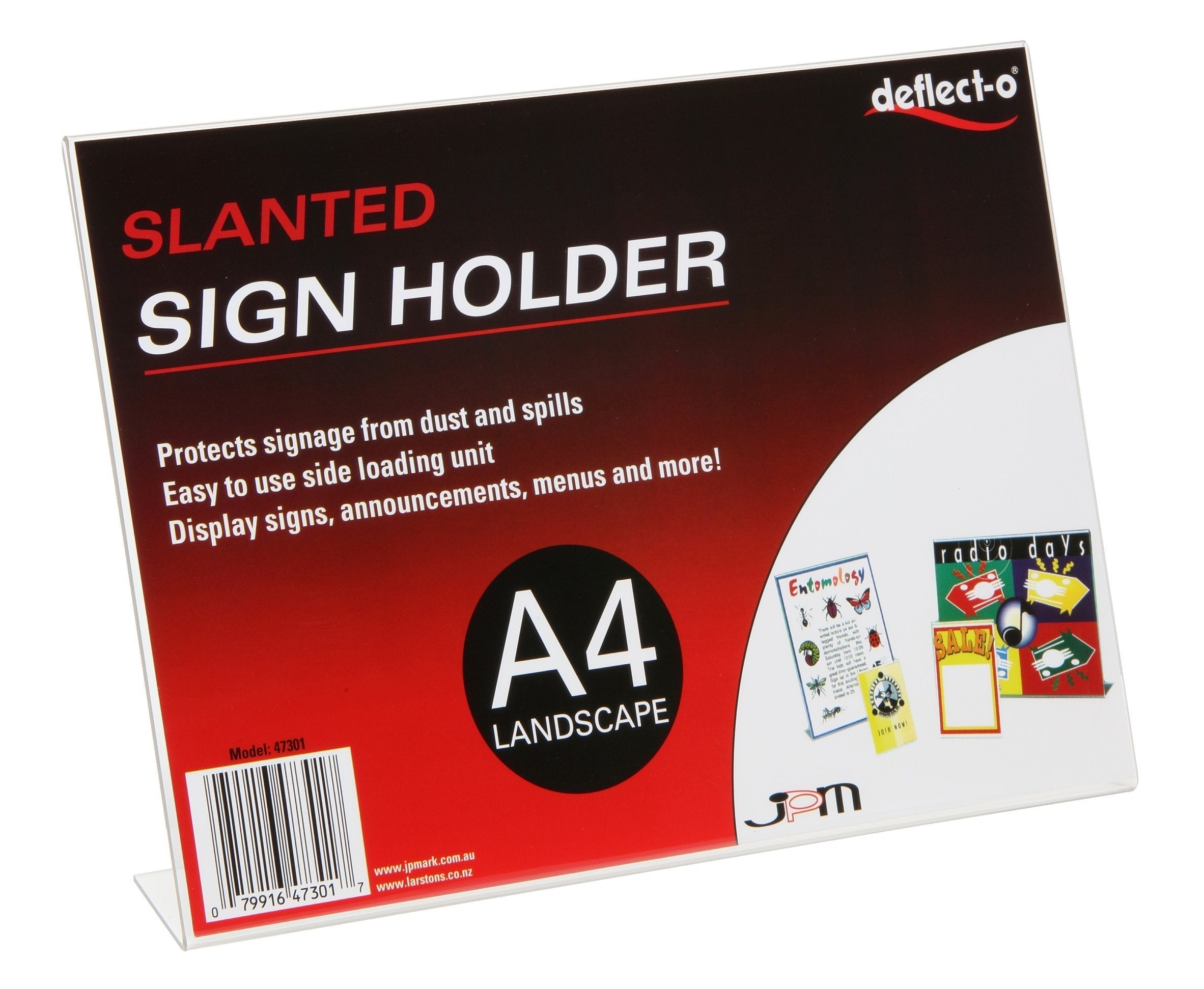 A4 Menu Holder - Slanted Landscape Sign Stand for Restaurants, Cafes & Retail Stores - Clear Acrylic Display for Menus, Promotions & Advertisements