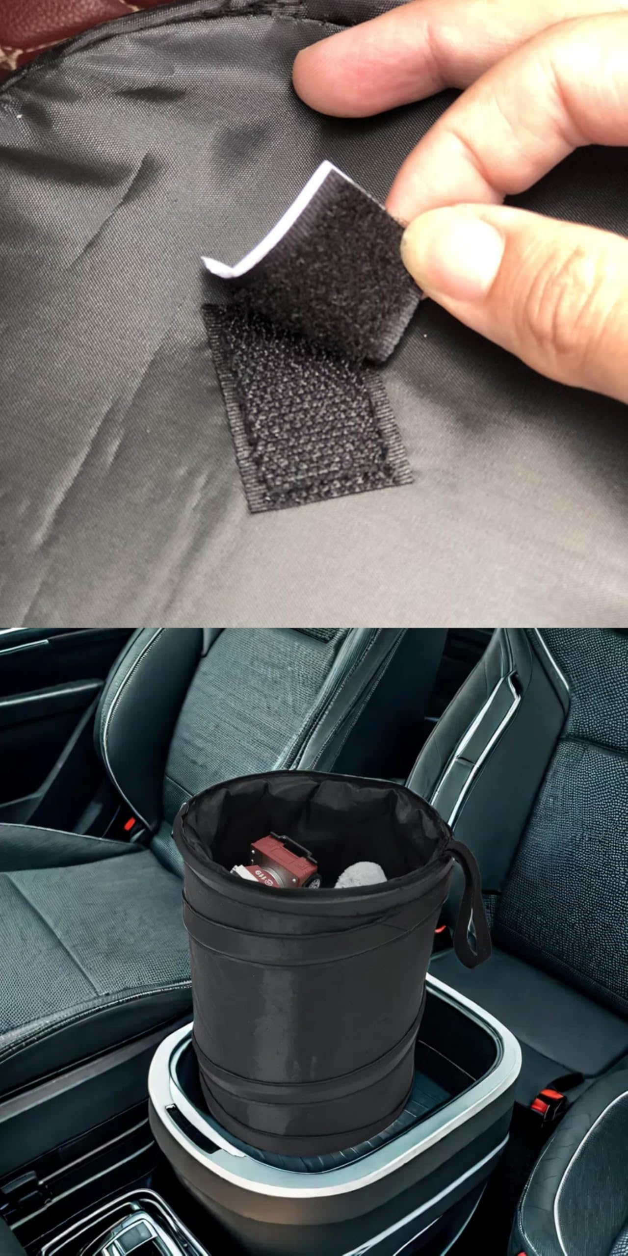 2-Pack Foldable Hanging Car Trash Can with Hook - 2 Gallon Collapsible Car Garbage Bin for Easy Cleaning - Perfect for Road Trips, Commuting & Keeping Your Vehicle Clean