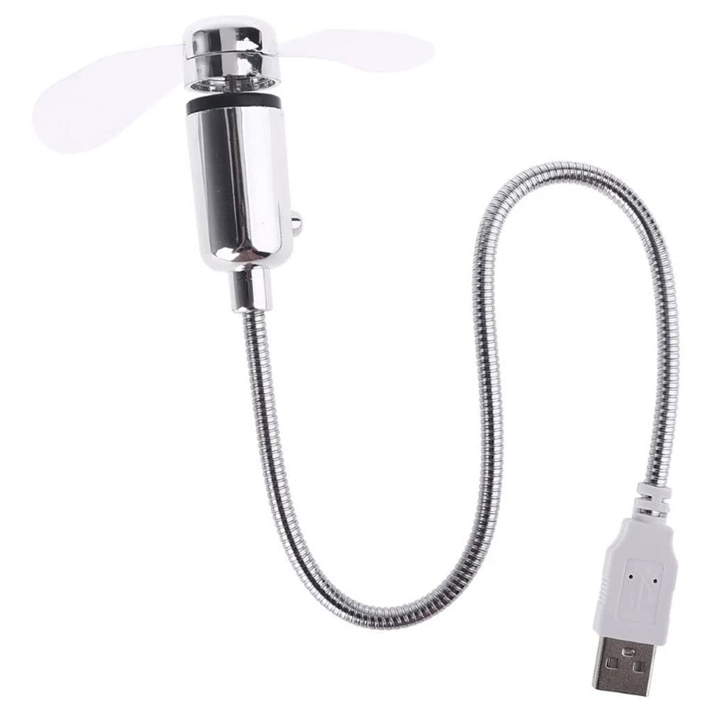 Energy Saving Flexible USB Cooling Fan with Switch for Laptop & Notebook - Portable Mini Fan (White, 38cm x 7cm) - Perfect for Office, Home & Travel Use