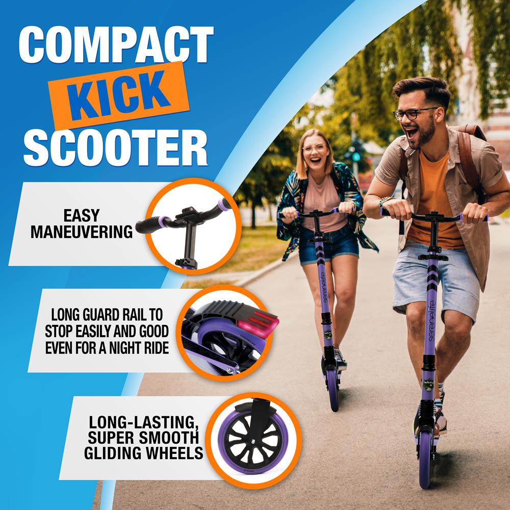 Foldable Kick Scooter for Adults & Teens - Lightweight Aluminum Commuter Scooter with Adjustable Handlebar - Perfect for Urban Commuting, Campus Travel & Leisure Rides
