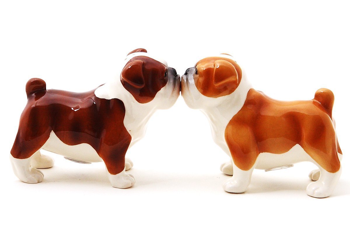 Ceramic Bulldog Salt and Pepper Shakers Set - Cute Animal-Themed Kitchen Seasoning Containers for Home, Restaurant, and Party Use