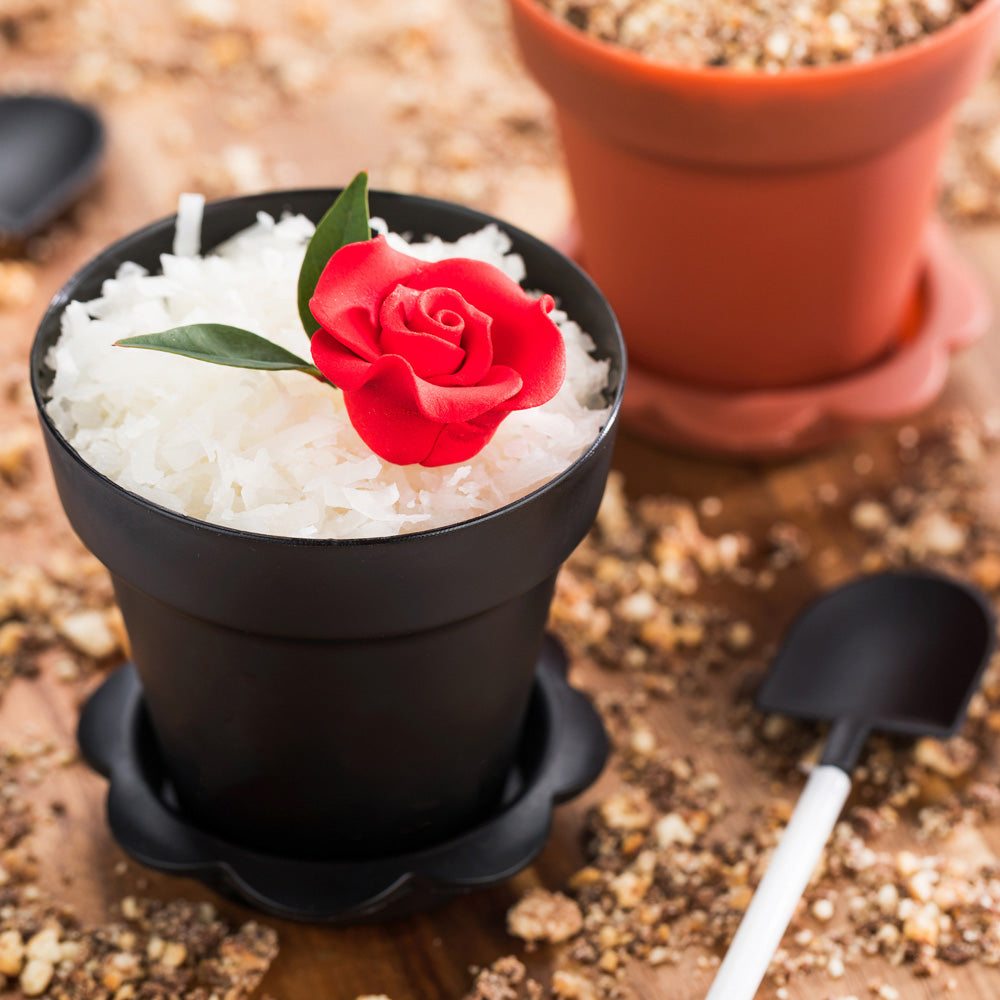 6 oz Black Plastic Mini Flower Pot Cup with Lid - 3x3x3 Inches - Pack of 100 - Perfect for Seedlings, Succulents, and DIY Plant Projects