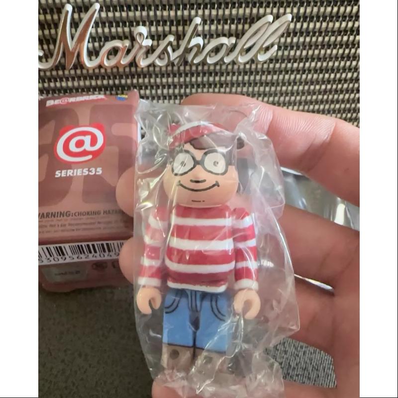 Bearbrick Series 35 PATTERN Wally Waldo 100% Collectible Figure - Limited Edition Vinyl Art Toy for Display & Gift Giving - Perfect for Anime Fans, Home Decor, and Office Collections