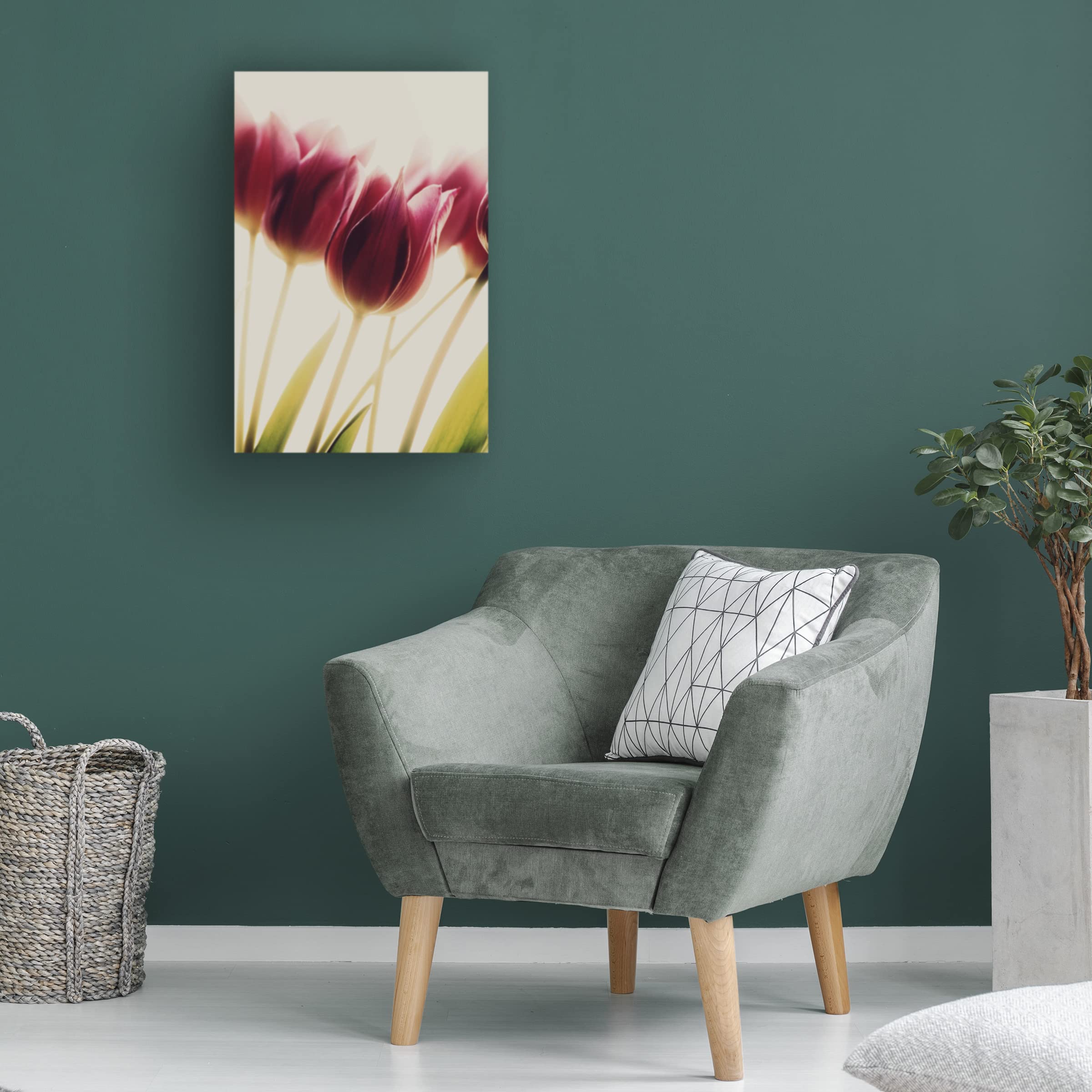 Trademark Fine Art 'Tulips' Canvas Wall Art by Rosalinde Philippin Lipscomb - Floral Home Decor for Living Room, Bedroom & Office