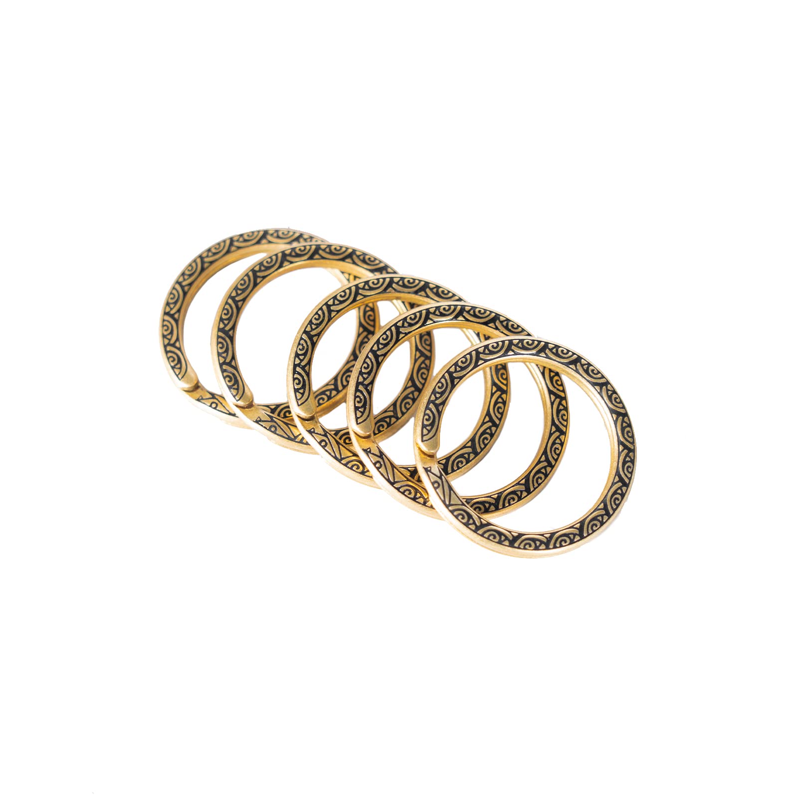 Brass Snake Keychain 5pcs - 32mm Key Rings for Home, Car & Office Keys