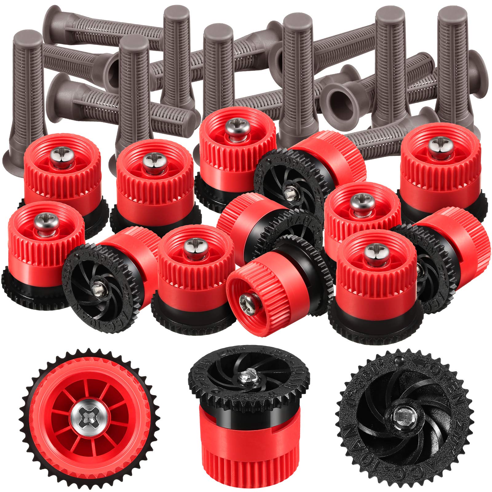16 Pcs Variable Arc Nozzle Sprinkler Heads - High Efficiency Pop-up Sprinkler Replacement Compatible with RainBird, Hunter, Orbit - Perfect for Lawn, Garden & Landscape Irrigation Systems
