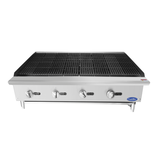 Atosa CookRite 48-Inch Commercial Countertop Charbroiler - 4 Burner Gas Grill with 140,000 BTU for Restaurants & Catering - Perfect for Burgers, Steaks & Seafood Grilling