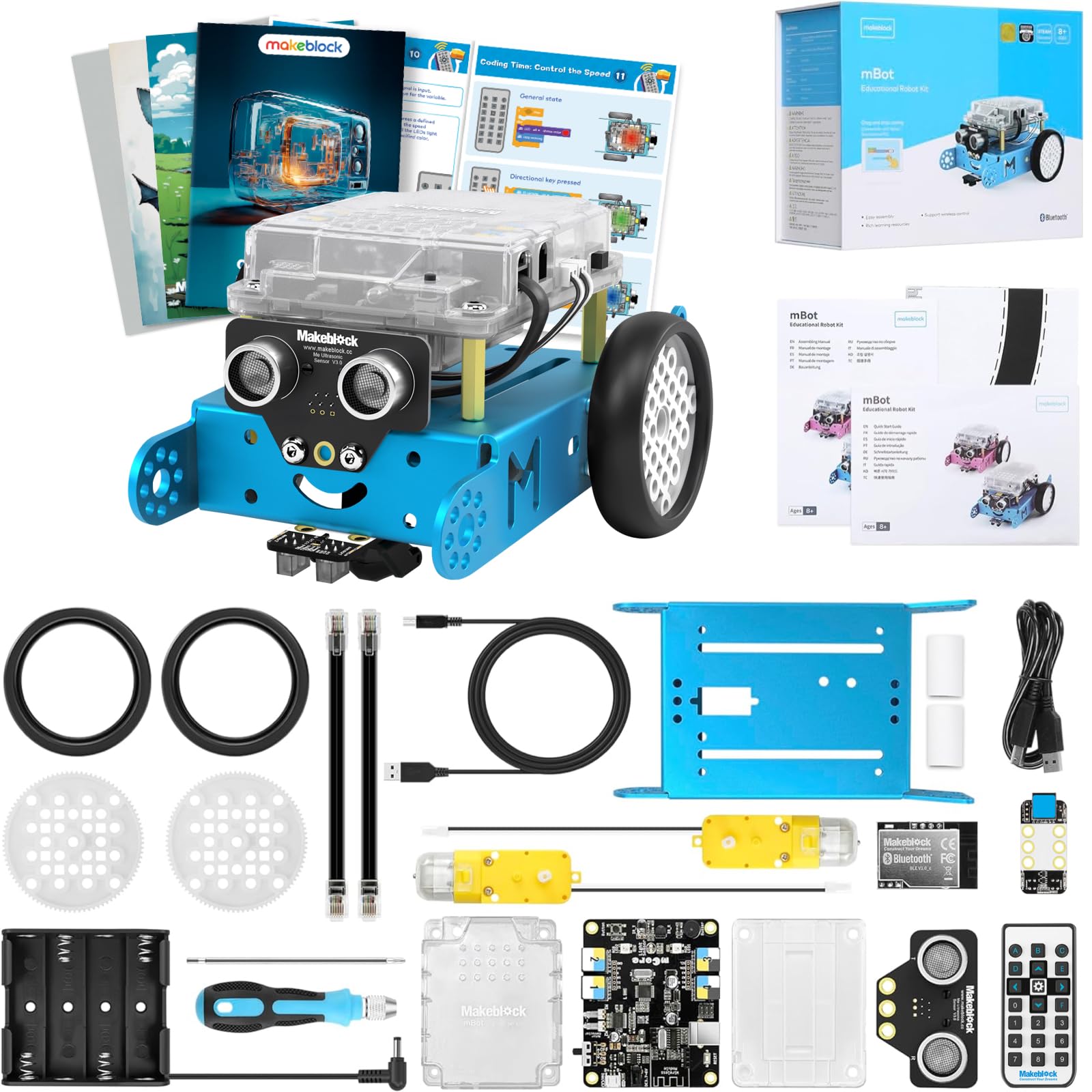 Makeblock mBot Robot Kit - STEM Coding Robot for Kids Ages 8-12 | Learn Scratch & Arduino Programming with 4 Educational Projects | Perfect Gift for Boys & Girls | School STEM Projects, Home Learning & Coding Competitions