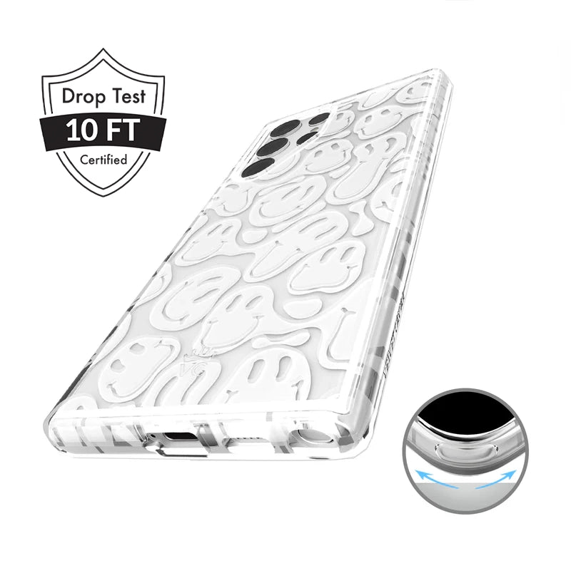 Frosted Clear Smiley Face Phone Case for Samsung Galaxy - Protective & Stylish Cover for Everyday Use, Work, and Travel