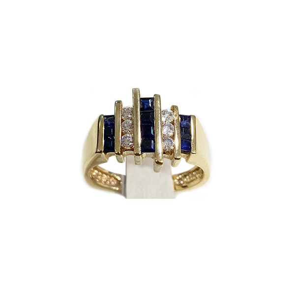 14K Yellow Gold Sapphire Ring for Women - Elegant Blue Gemstone Jewelry for Engagement, Wedding & Special Occasions