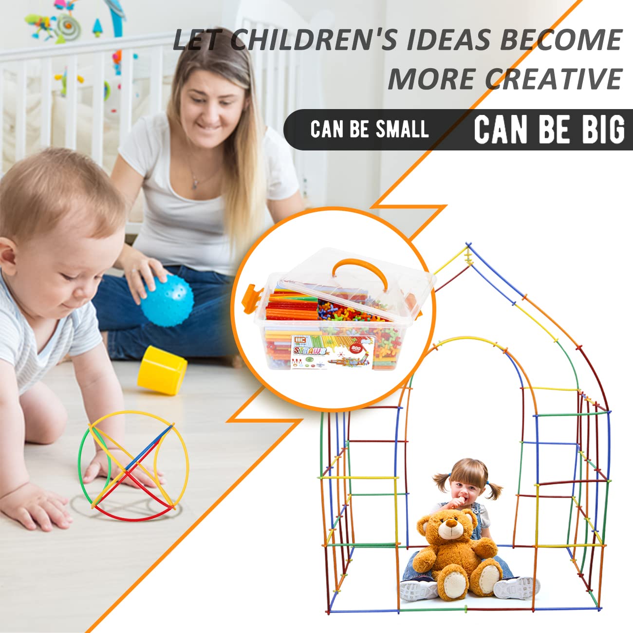 STEM Building Toys 600Pcs - Educational Construction Straw Set for Kids, Creative Engineering Learning Kit - Perfect for Classroom STEM Activities, Birthday Gifts & Family Bonding Time
