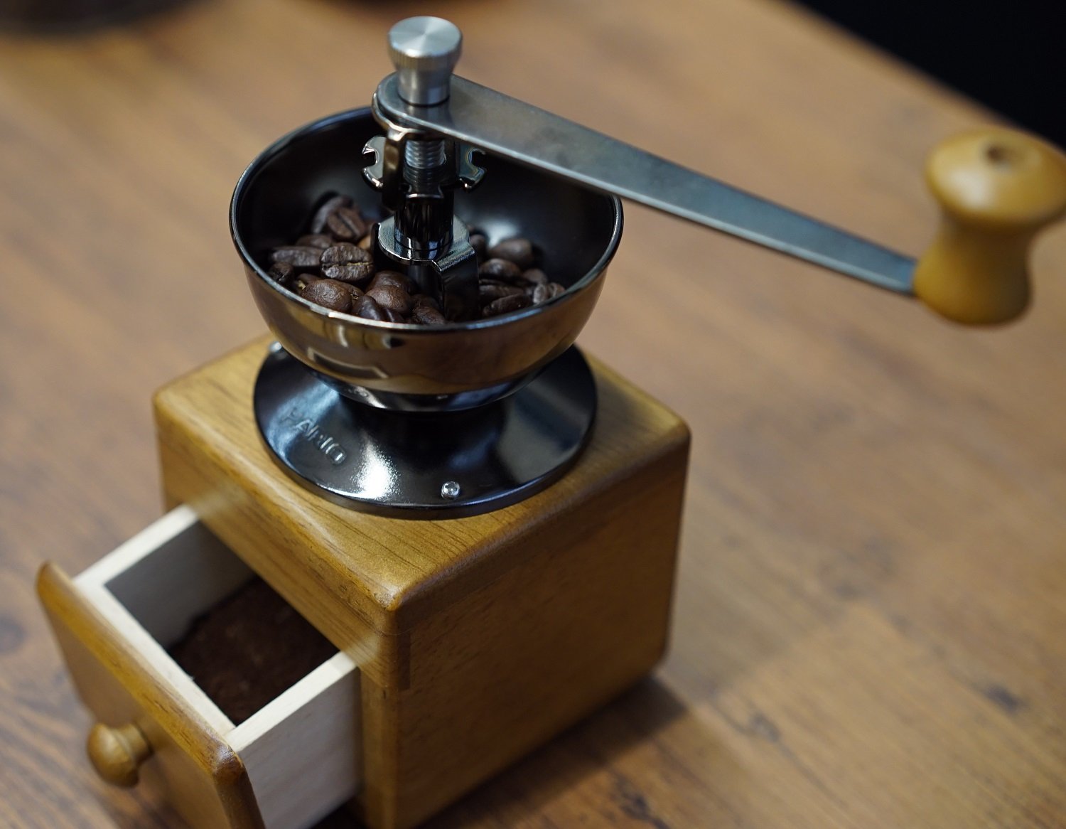 Premium Hario Small Wood & Ceramic Coffee Grinder - Handheld Manual Burr Mill for Espresso, French Press, Pour Over & Cold Brew Coffee at Home