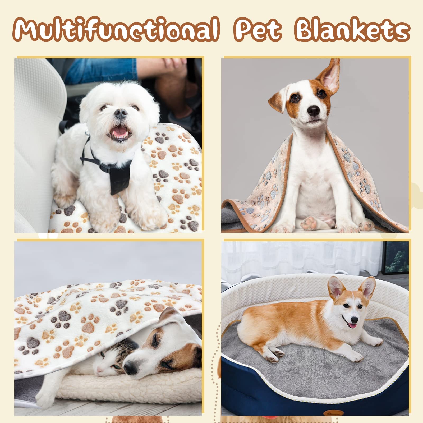 **YUEPET Waterproof Dog Blankets - 2 Pack Washable Fleece Flannel Blankets for Medium & Large Dogs (40