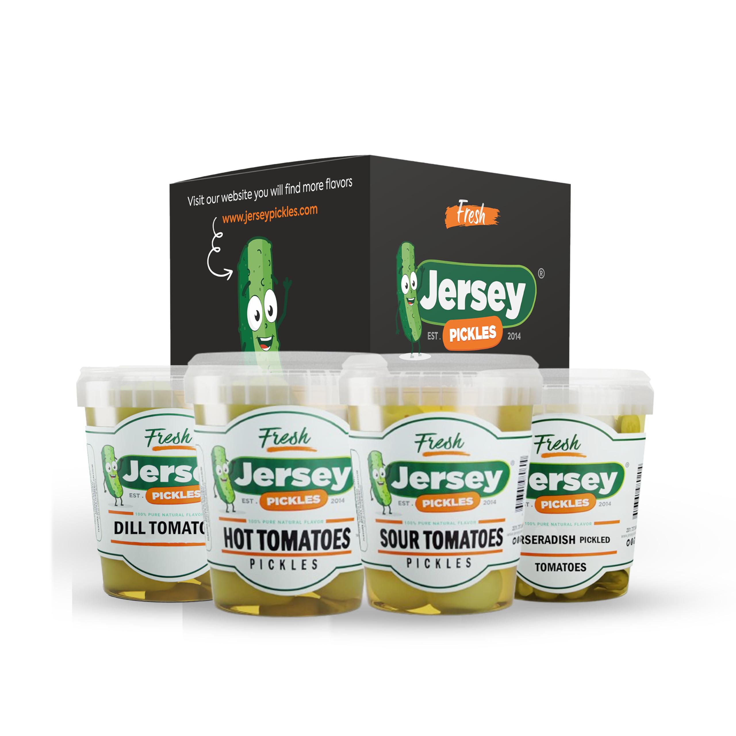 Jersey Pickles - Tomato Lovers Pickle Variety Pack (32oz Quart Jar) | Gourmet Pickled Tomatoes for Sandwiches, Charcuterie Boards & Snacking