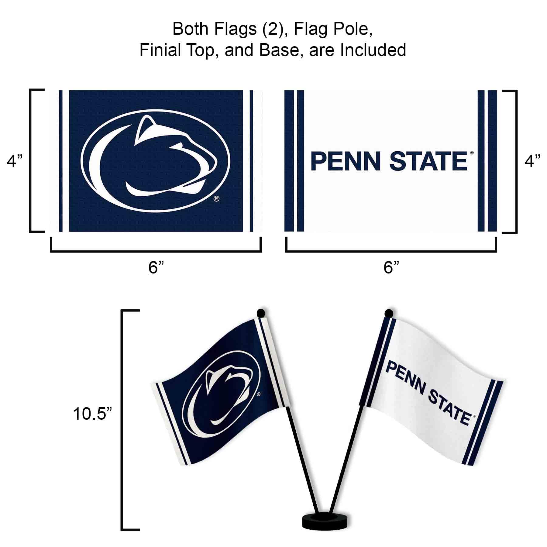 WinCraft Penn State Nittany Lions Desk Flag & Table Top Banner - Perfect for Office Decor, College Football Game Days, and Home Team Spirit Display