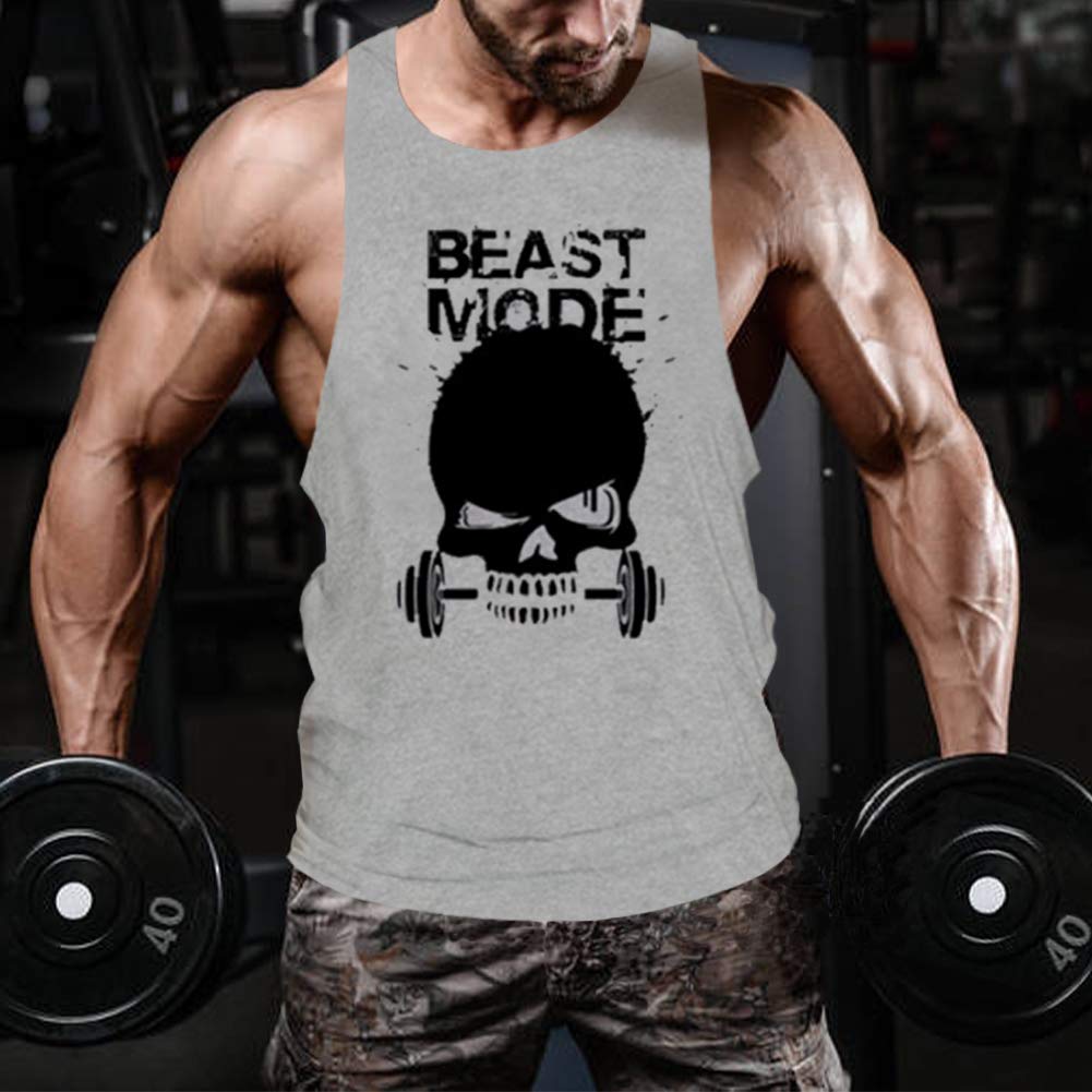 Men's Gym Bodybuilding Stringer Tank Top - Workout Muscle Cut Shirt for Fitness & Training - Sleeveless Athletic Vest for Weightlifting, CrossFit & Bodybuilding
