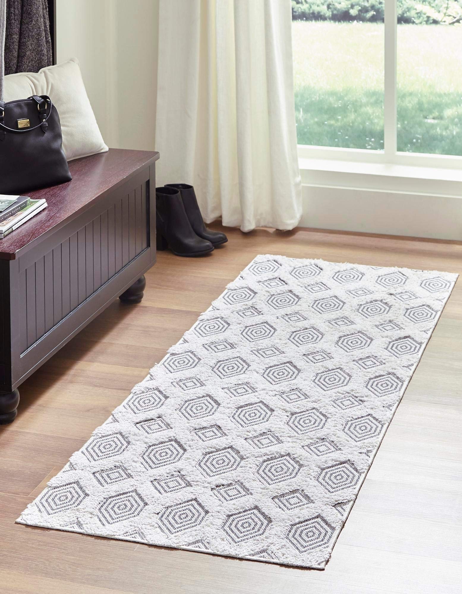 Sabrina Soto Casa Collection 12 Ft Runner Rug in Gray - Soft, Durable & Non-Slip - Perfect for Hallways, Entryways, Kitchens & High Traffic Areas
