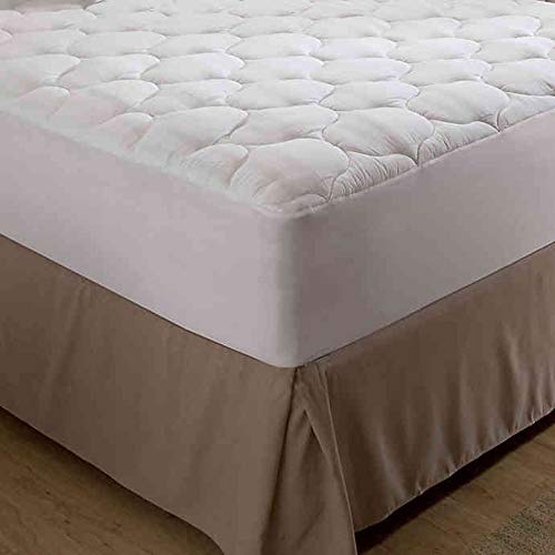 Premium Microfiber Twin Mattress Pad - Soft & Breathable Bed Topper for Comfortable Sleep - White Bedding Essentials for Home, Dorm & Guest Room
