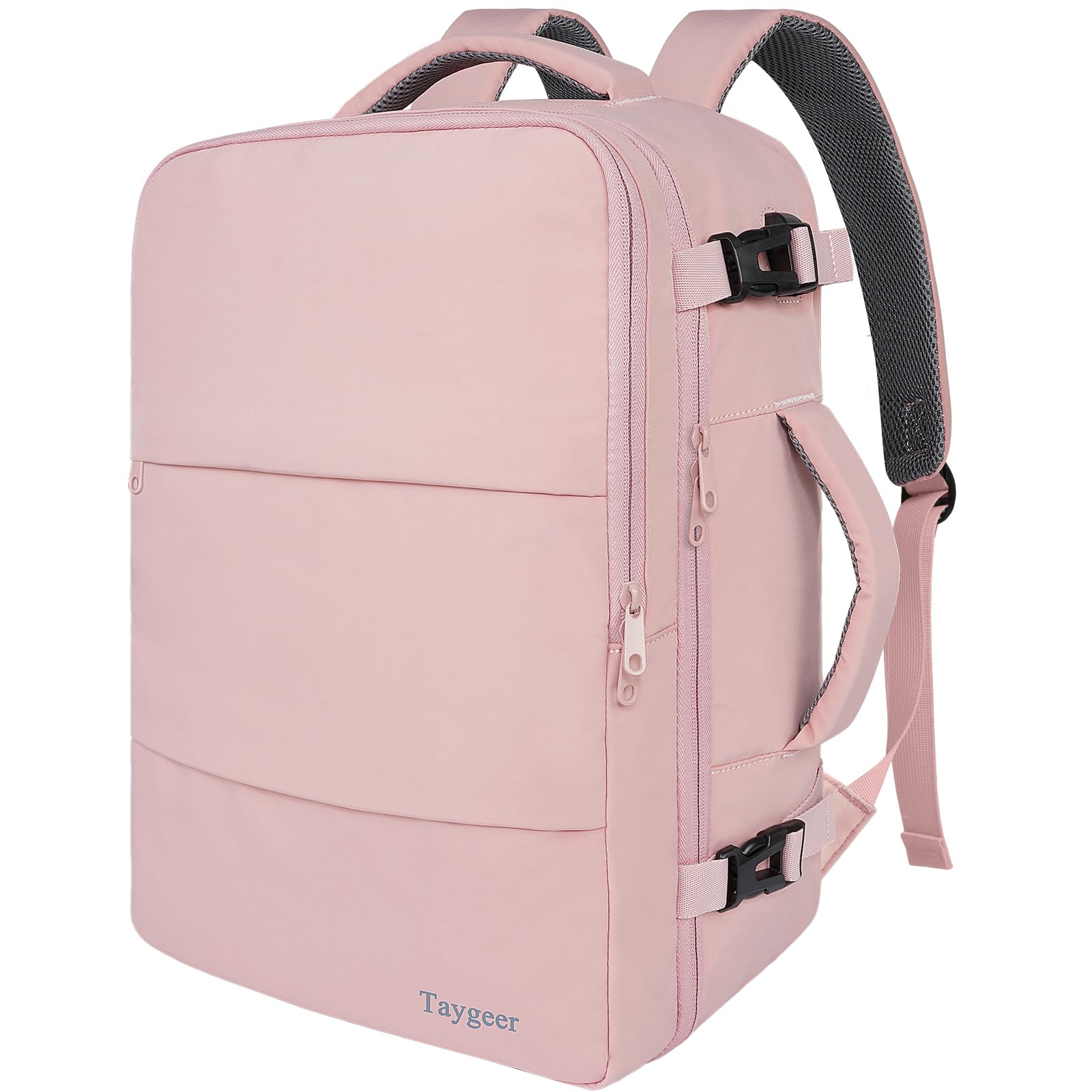 Taygeer Large Travel Laptop Backpack for Women - 17.3 Inch TSA Friendly 40L Carry On Mochila, Stylish Pink Daypack for Office Work, Business Travel Essentials, Perfect for Commuting and Weekend Getaways