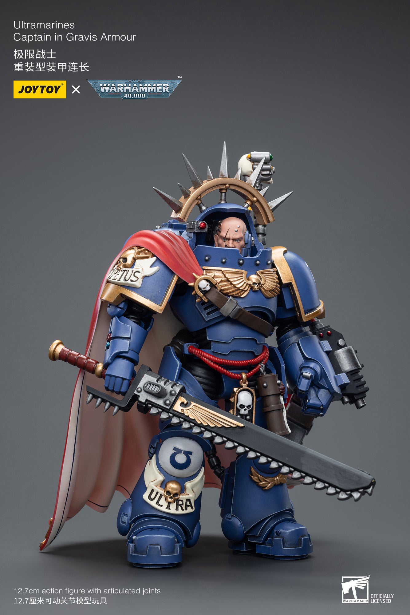 Pre-Order JOYTOY 1/18 Scale Warhammer 40K Ultramarines Captain in Gravis Armor Action Figure - Reissue Edition | Collectible Miniature for Tabletop Gaming & Display