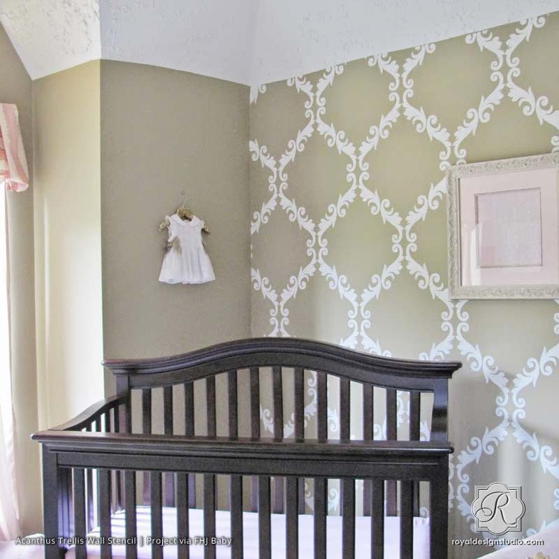 Acanthus Trellis Wall Stencil - Reusable DIY Decorative Painting Template for Home & Garden Décor | Perfect for Walls, Furniture, and Fabric Projects
