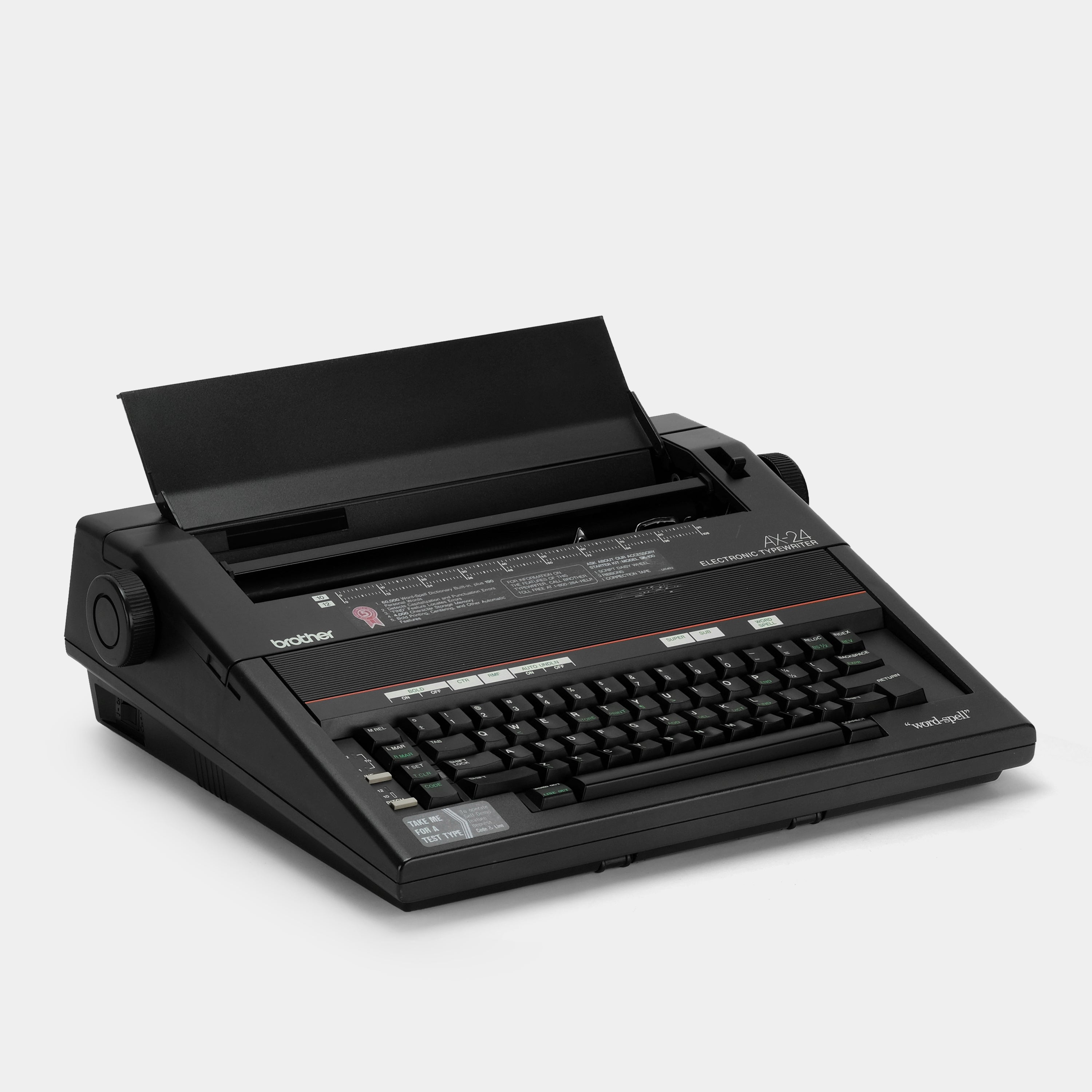 Brother AX 24 Electronic Typewriter - Vintage Portable Typewriter for Writers & Collectors | Perfect for Home Office, Novel Writing & Retro Decor