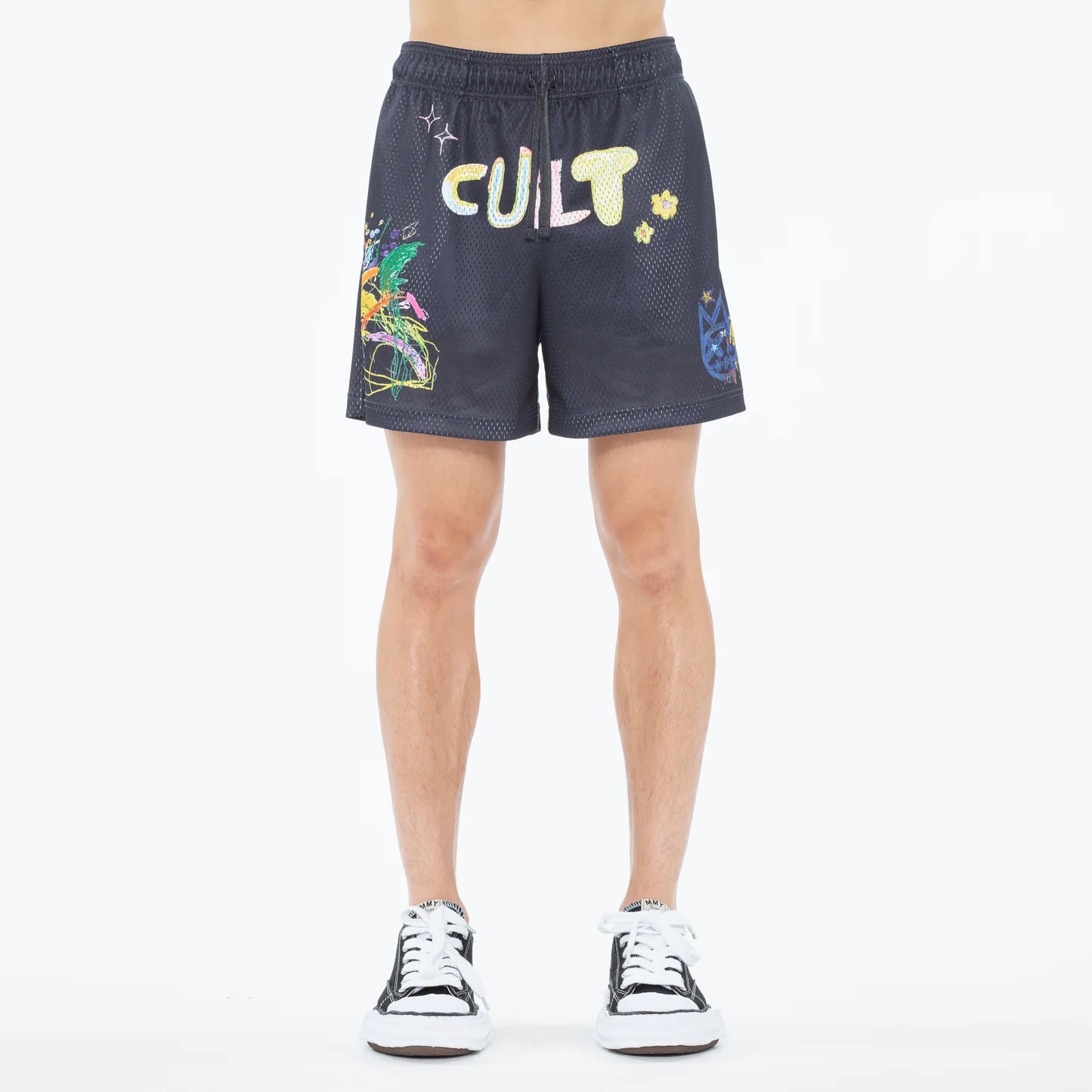 Hand Drawn Mesh Shorts for Men - Unique Artistic Design, Breathable & Comfortable - Perfect for Summer, Beach, Gym & Streetwear Fashion