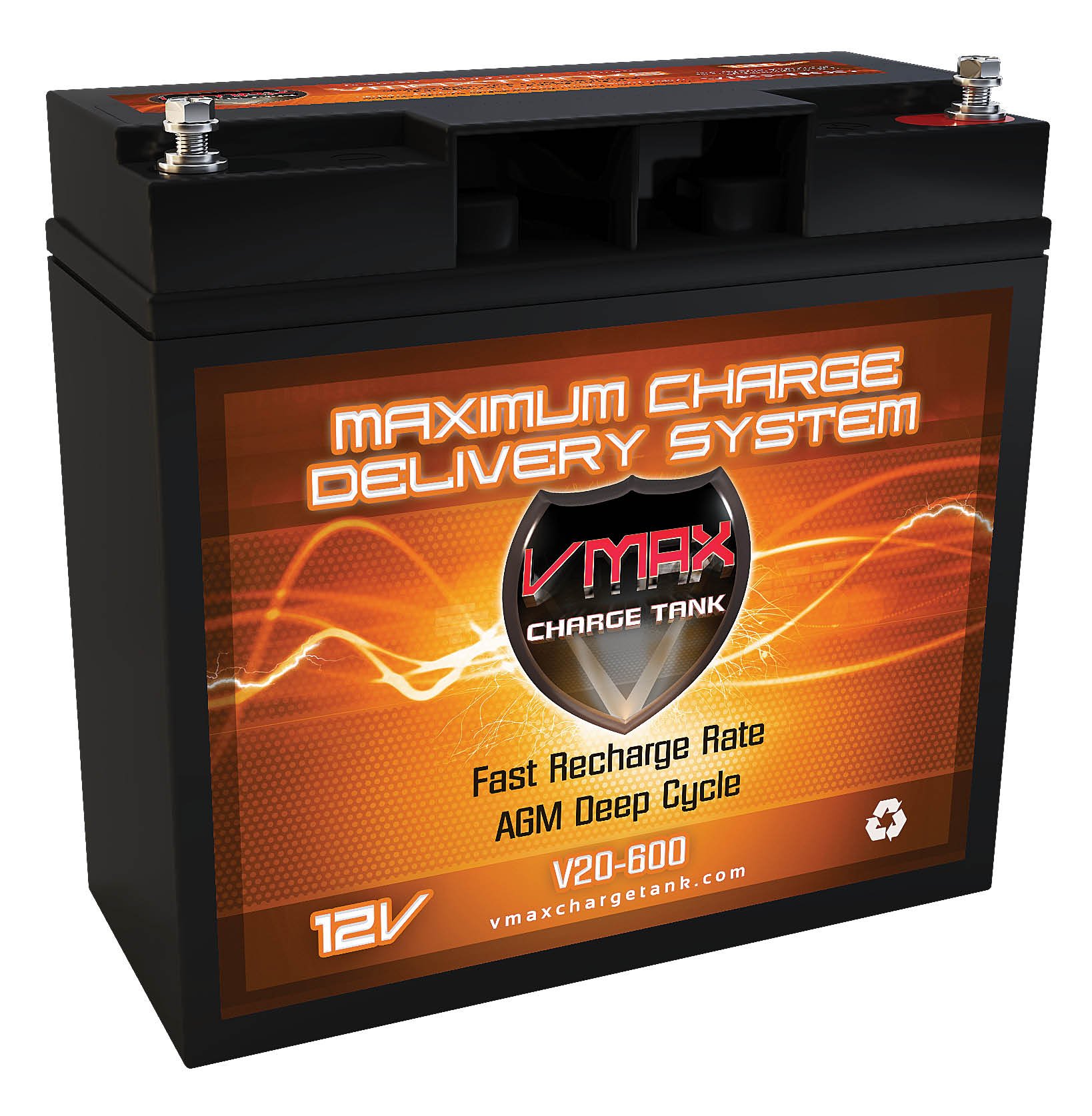 VMAX V20-600 AGM Group 1/2 U1 Deep Cycle Battery 12V 20Ah - Replacement for HYC Xcaliber 600 Electric Scooter | Perfect for Commuting, Delivery Services & Outdoor Adventures