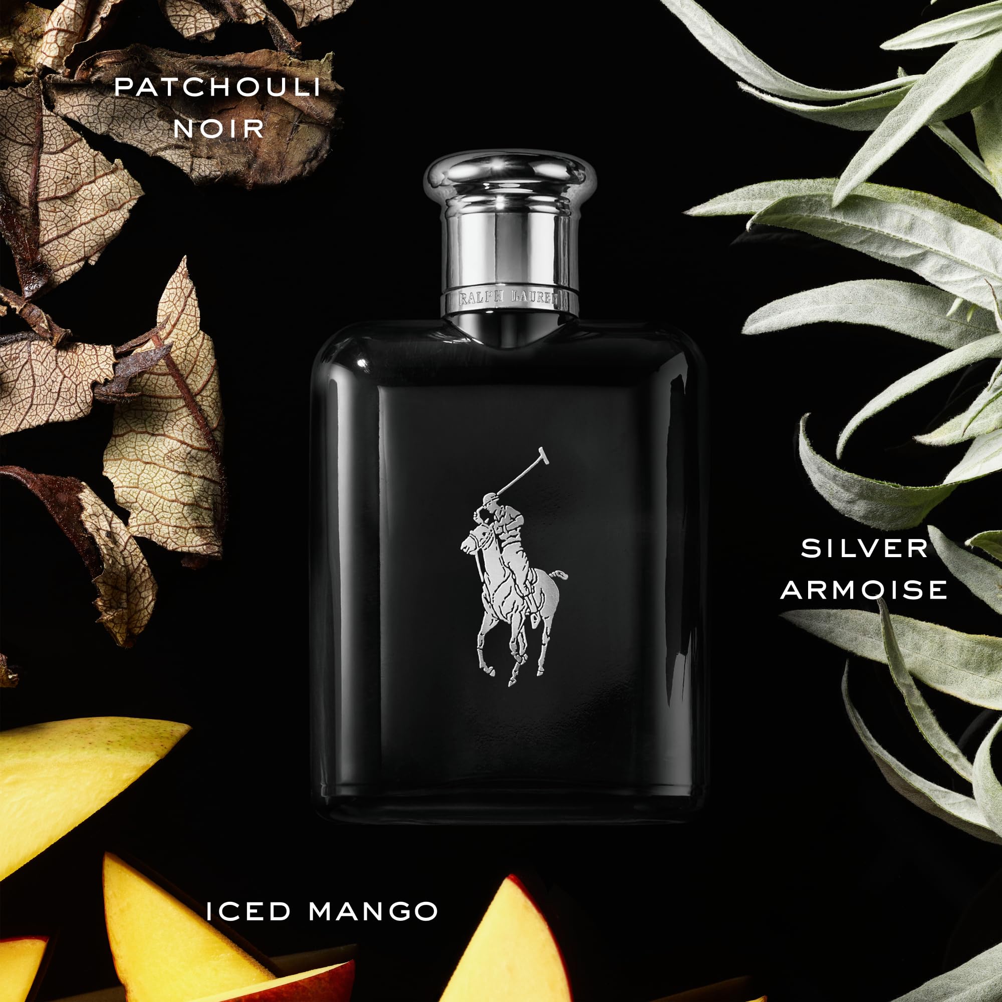 Ralph Lauren Polo Black Eau de Toilette for Men - Woody Fresh Cologne with Patchouli, Sandalwood & Mandarin - Medium Intensity Fragrance - Perfect for Date Night, Office & Everyday Wear