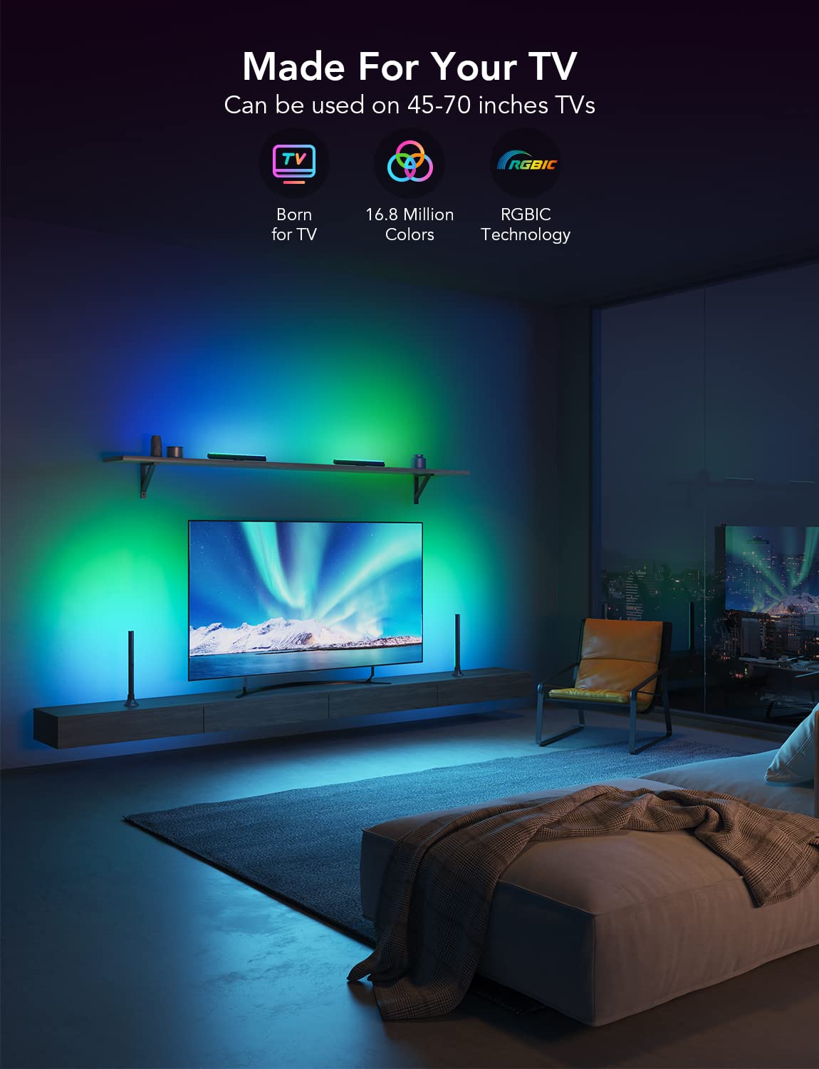 Govee RGBIC Smart LED Light Bars for TV - 15