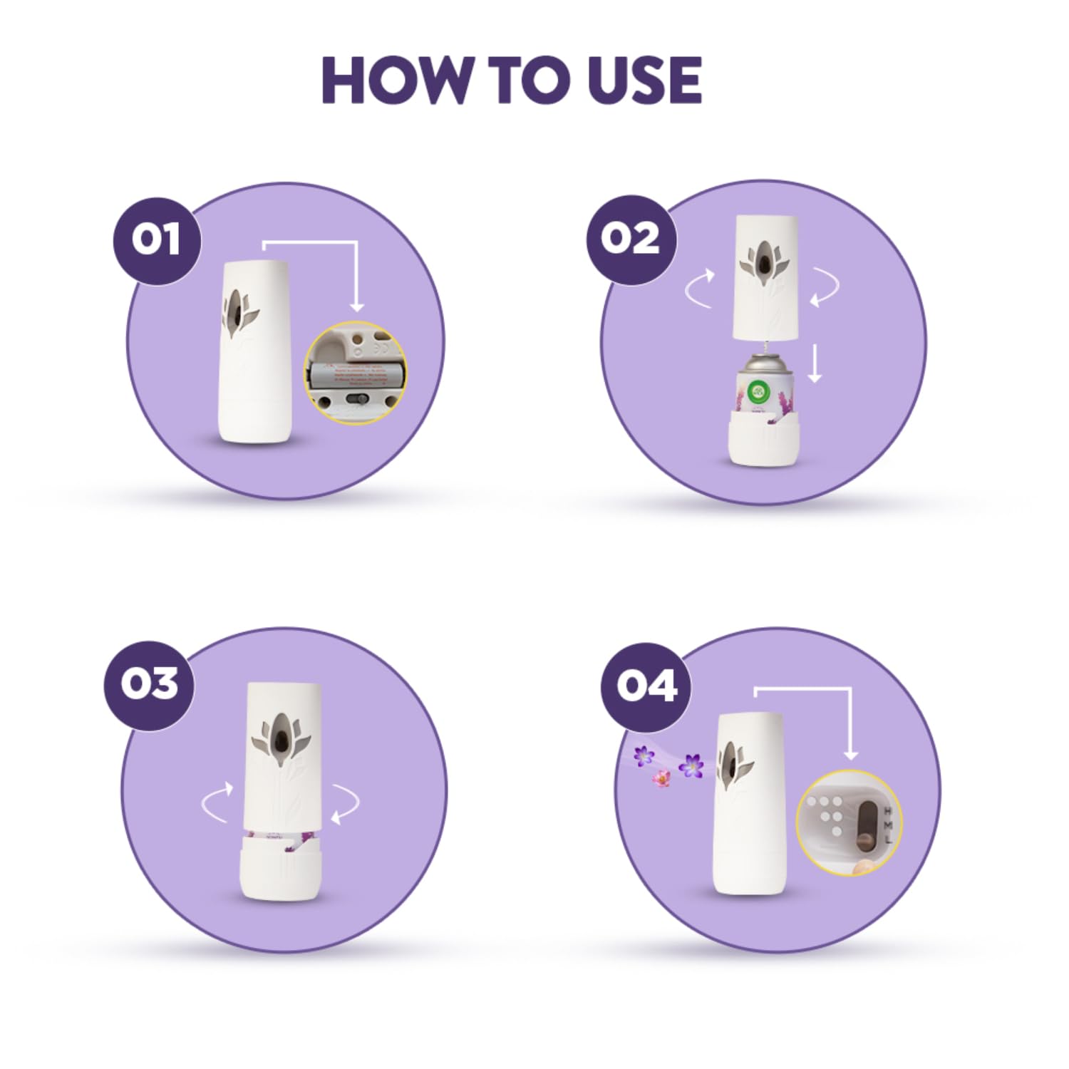 Air Wick Freshmatic Automatic Air Freshener Refill 250ml - Lavender & Lotus Scent | 2600 Sprays Guaranteed | Home, Bathroom & Office Air Freshener | Eliminates Odors & Creates Relaxing Atmosphere
