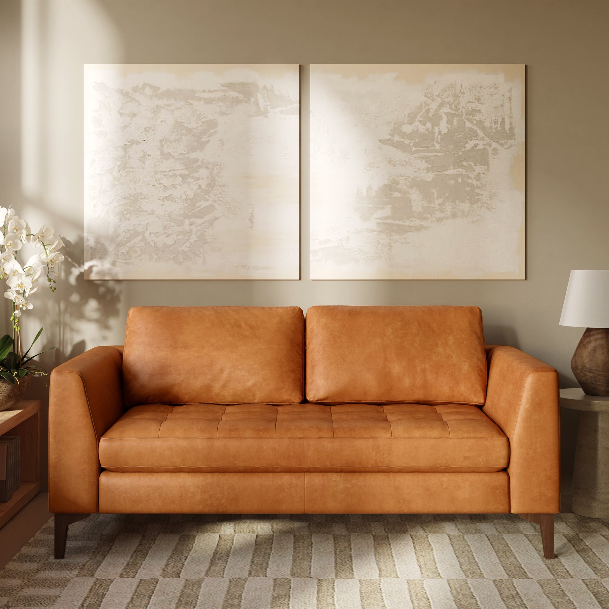 Modern 3-Seater Apartment Sofa - Calle 75 Collection | Comfortable Fabric Couch for Small Spaces | Perfect for Living Rooms, Studios & Lofts