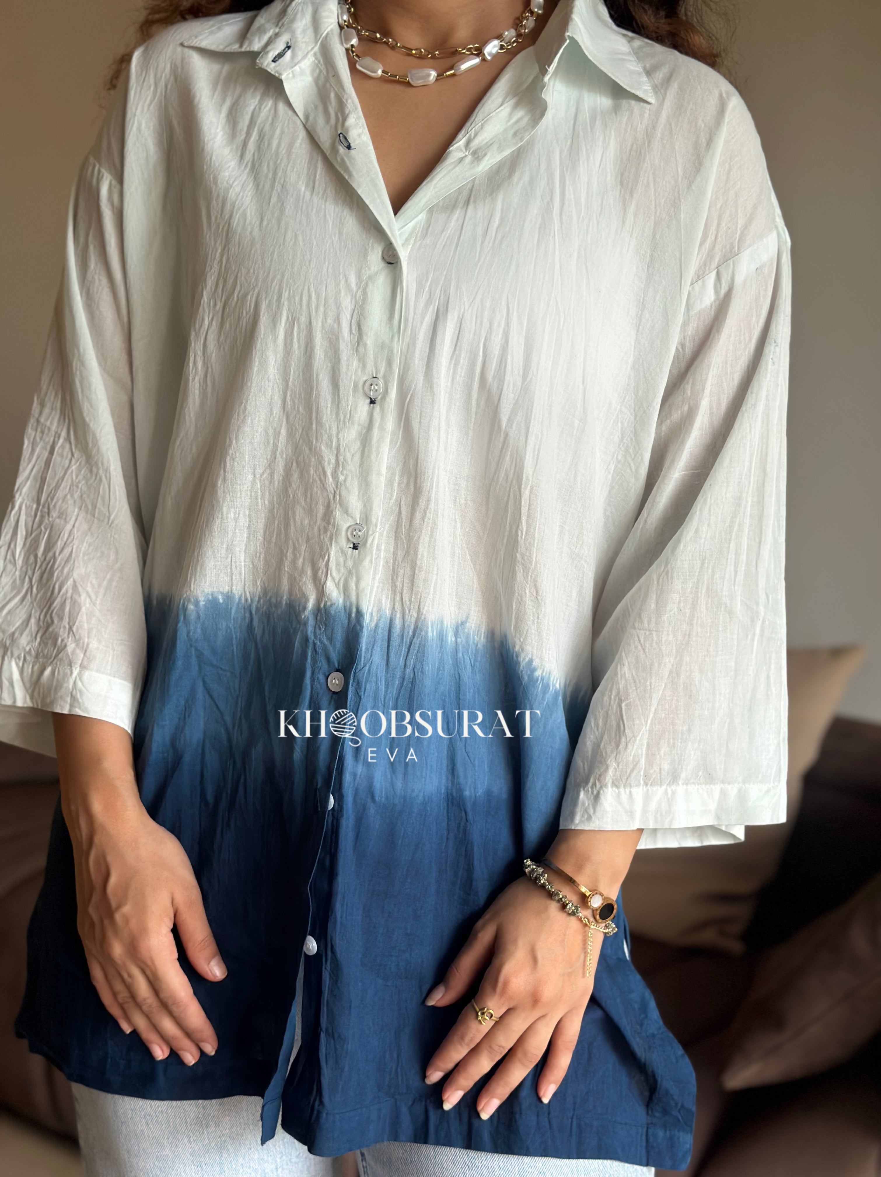Goa Ocean Oversized Shirt for Men - Stylish Linen Beach Shirt with Button Down Collar - Perfect for Summer Vacation, Beach Party & Casual Outings
