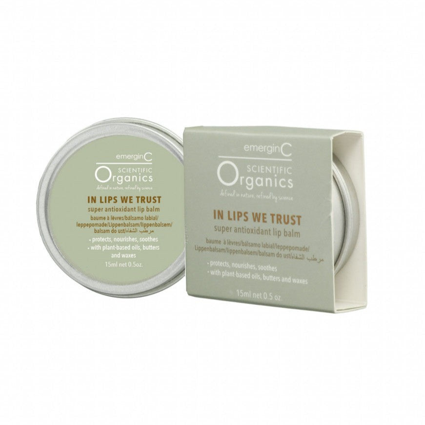 EmerginC Organics In Lips We Trust Lip Balm - Organic Moisturizing Lip Care for Dry & Chapped Lips - Perfect for Daily Hydration, Winter Protection & On-the-Go Use