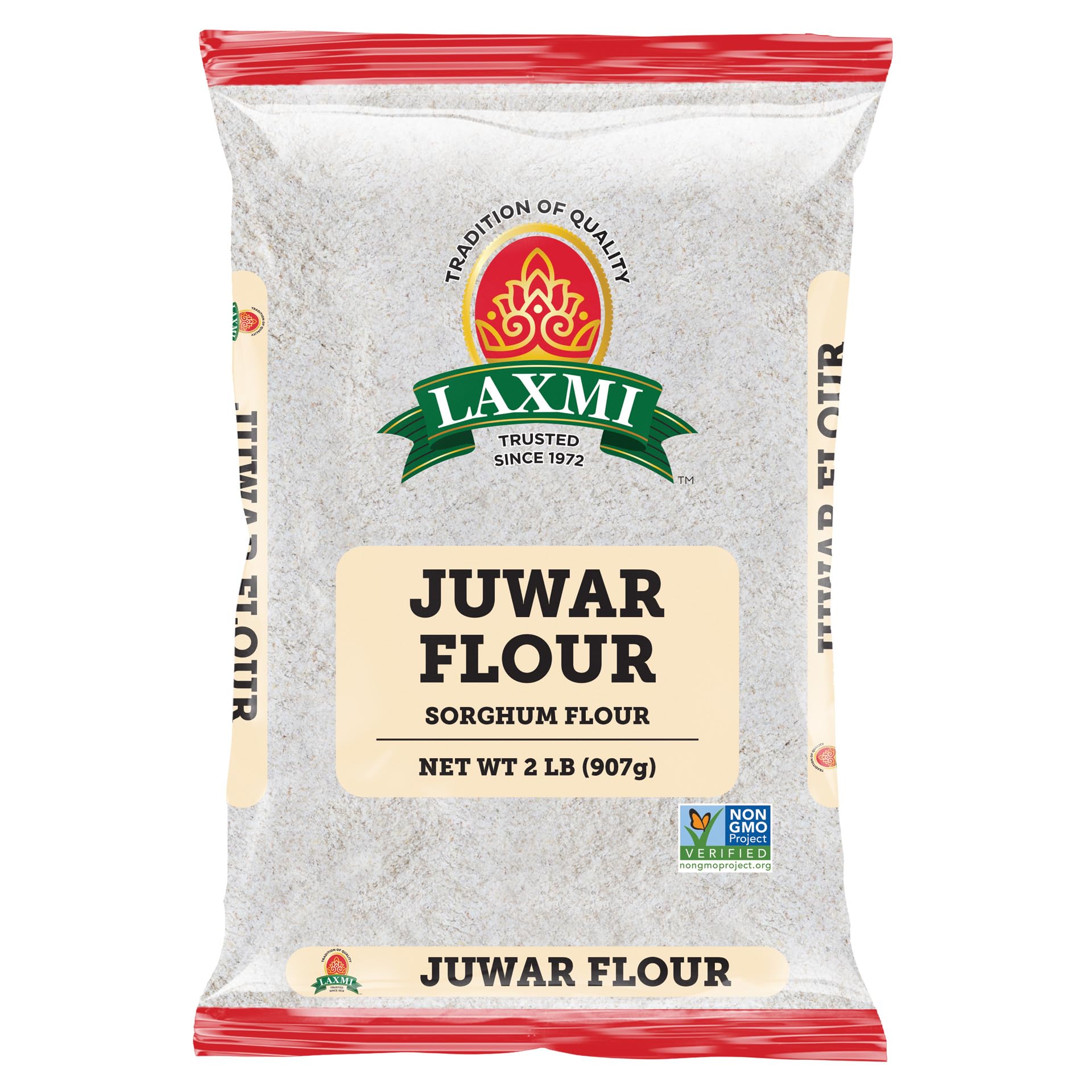 Organic Laxmi Freshly Milled Jowar Flour (Sorghum Flour) - Gluten Free, Non-GMO, Vegan - Perfect for Baking, Cooking & Healthy Recipes