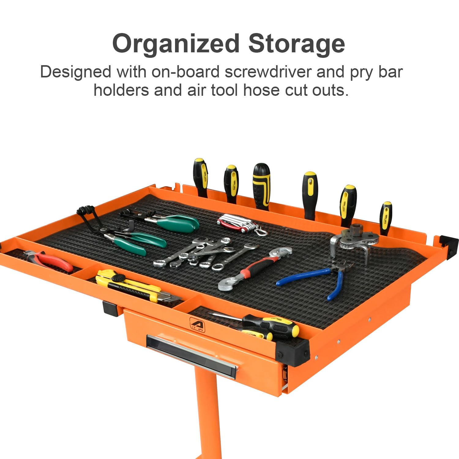Eisen® ES8 Heavy Duty Adjustable Work Table with Drawers - Rolling Tool Tray with Wheels, 220lbs Capacity - Perfect for Garage, Workshop & DIY Projects