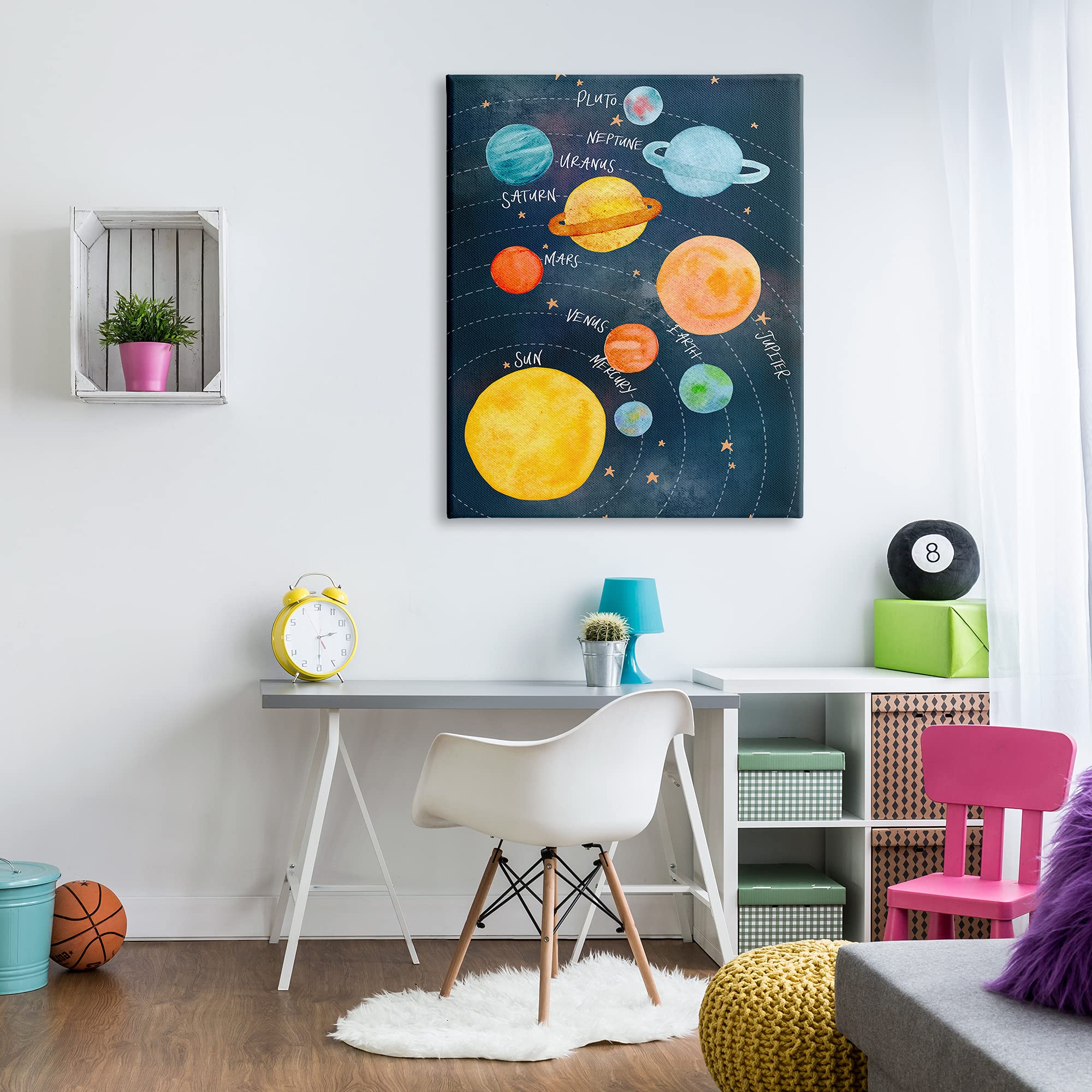 Stupell Industries Milky Way Planets in Orbit Playful Solar System Wall Art - 36