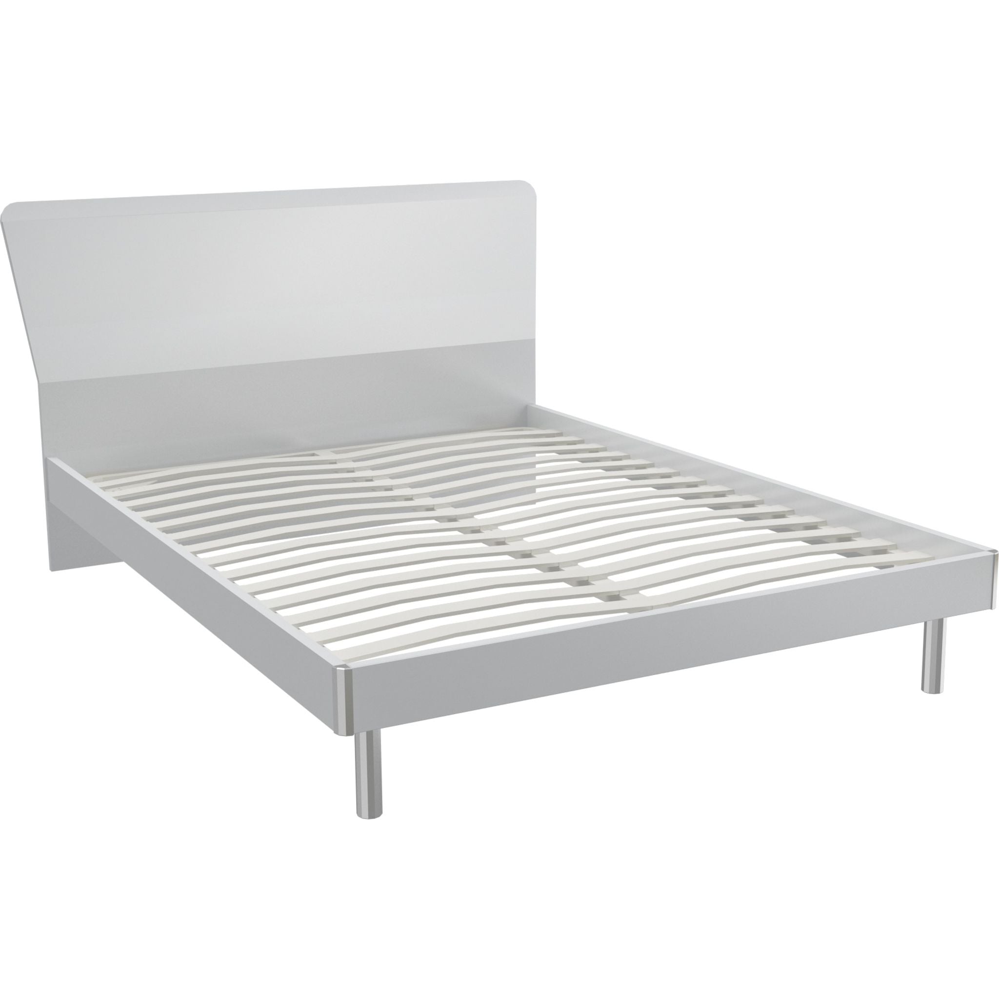 Apollo King Platform Bed Frame - White Wooden Modern Minimalist Bed with Strong Support - Perfect for Master Bedroom, Guest Room & Small Spaces
