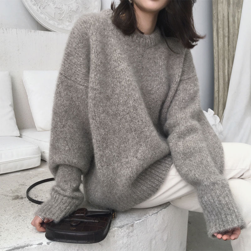 Vintage Loose Knit Pullover Sweater for Women - Cozy Autumn & Winter Retro Style Outerwear - Perfect for Casual Outfits, Layering, and Cold Weather Fashion