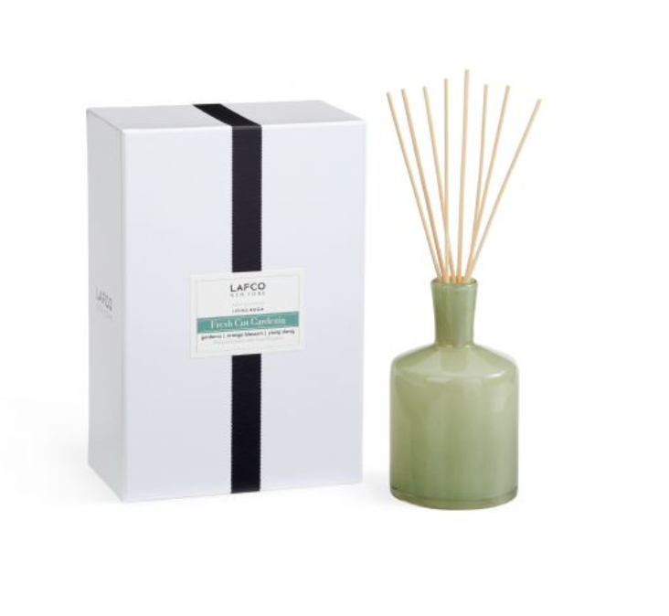 LAFCO Reed Diffuser - Fresh Cut Gardenia Scented Home Fragrance Oil Set | Long Lasting Aromatherapy for Living Room, Bedroom & Bathroom