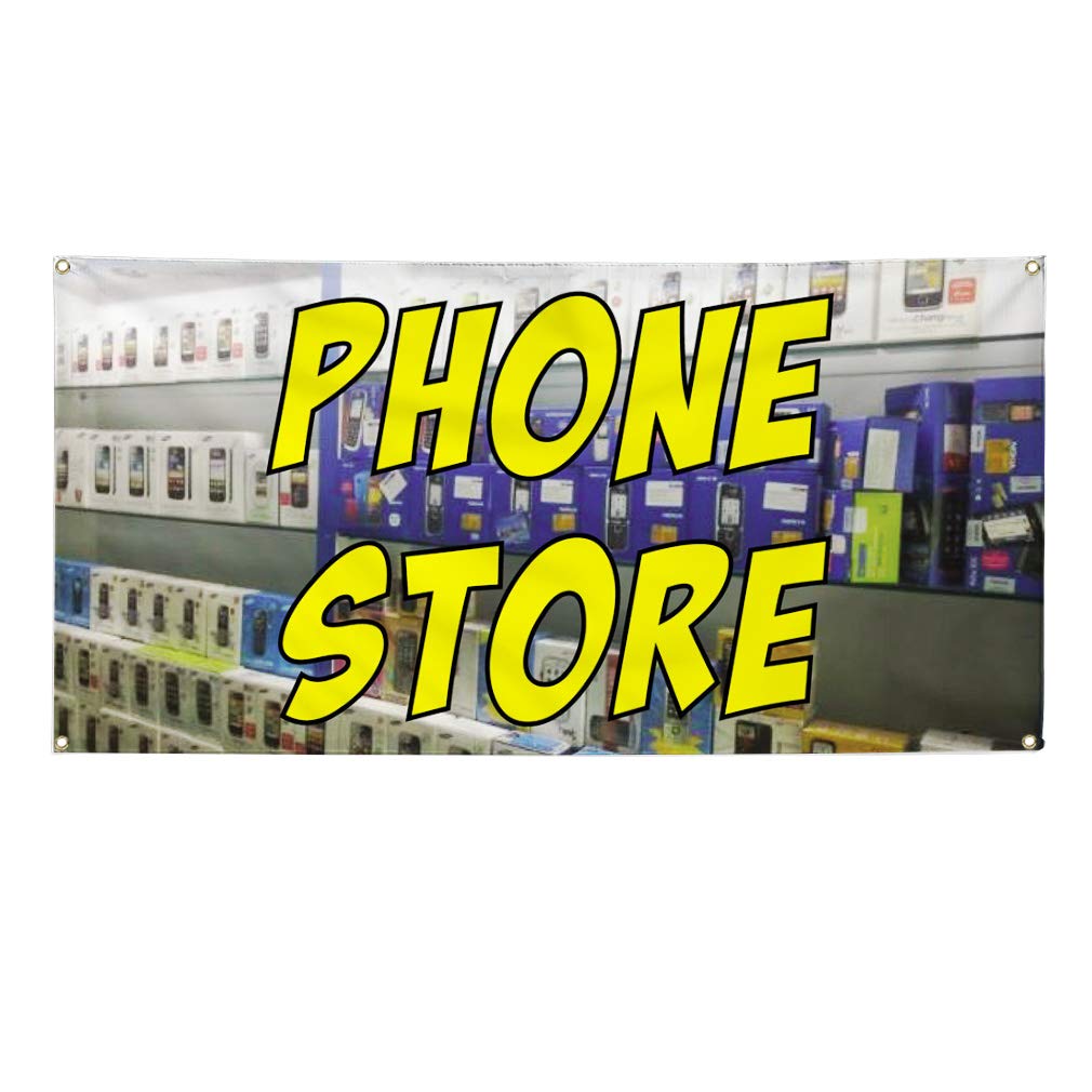 Vinyl Banner - 48x96 Inches, Weatherproof Outdoor Advertising Sign with 8 Grommets for Retail Stores, Phone Shops & Industrial Yard Use - Multiple Sizes Available for Business & Event Signage