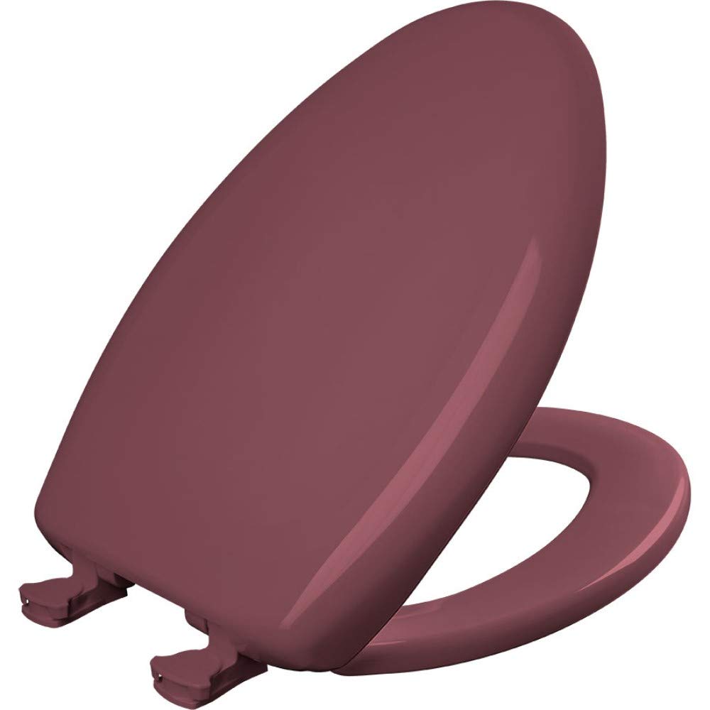 Bemis Classic Colors Slow Close Toilet Seat - Easy Clean Hinges, Durable Plastic Elongated Toilet Seat in Raspberry | Perfect for Bathroom Upgrade, Home Renovation & Modern Interior Design