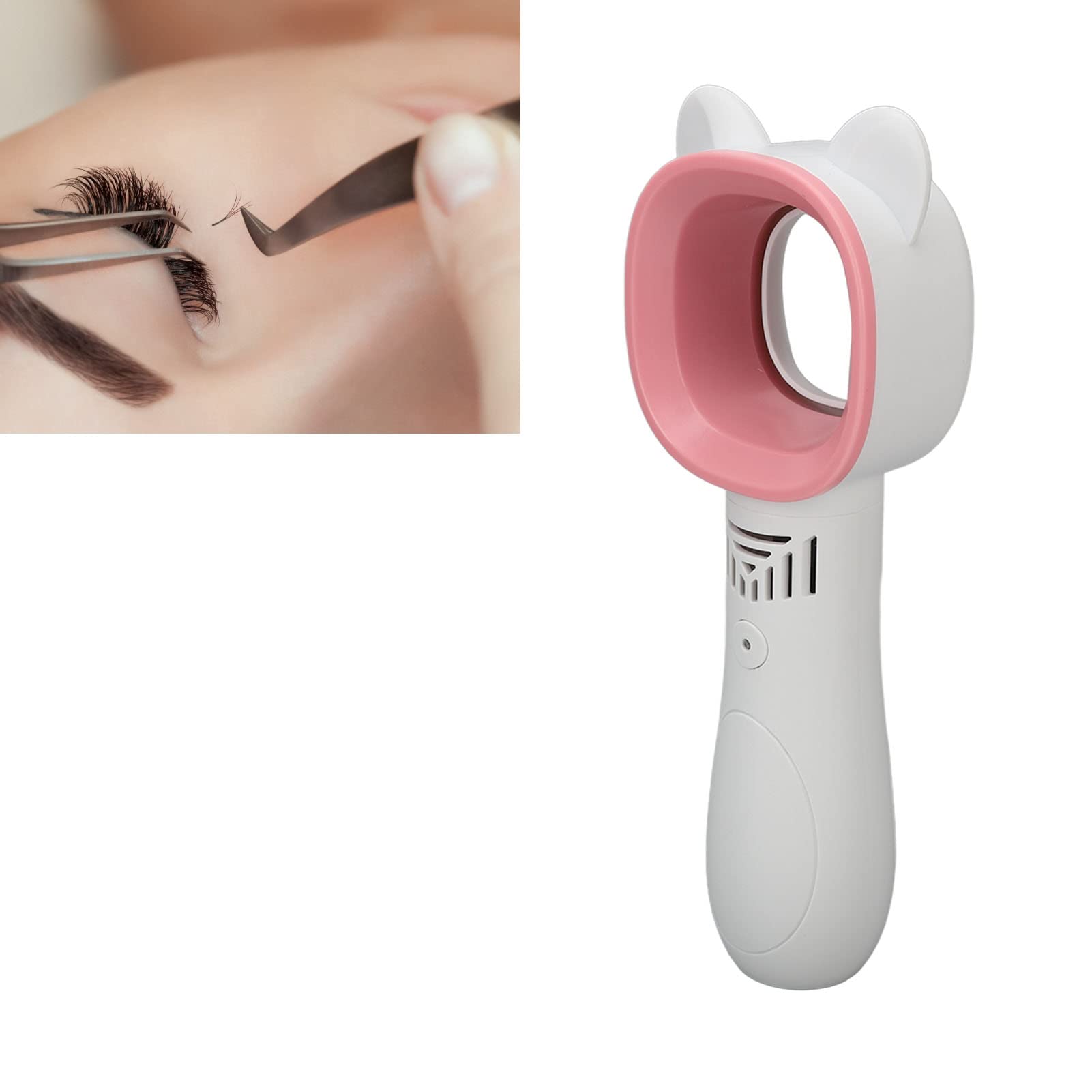 EXCLUZO USB Portable Eyelash Extension Fan Dryer - Compact Flat Wind Lash Dryer for Eyelash Artists, Fast Drying for Summer Use (White) - Perfect for Salons, Home & Professional Lash Application