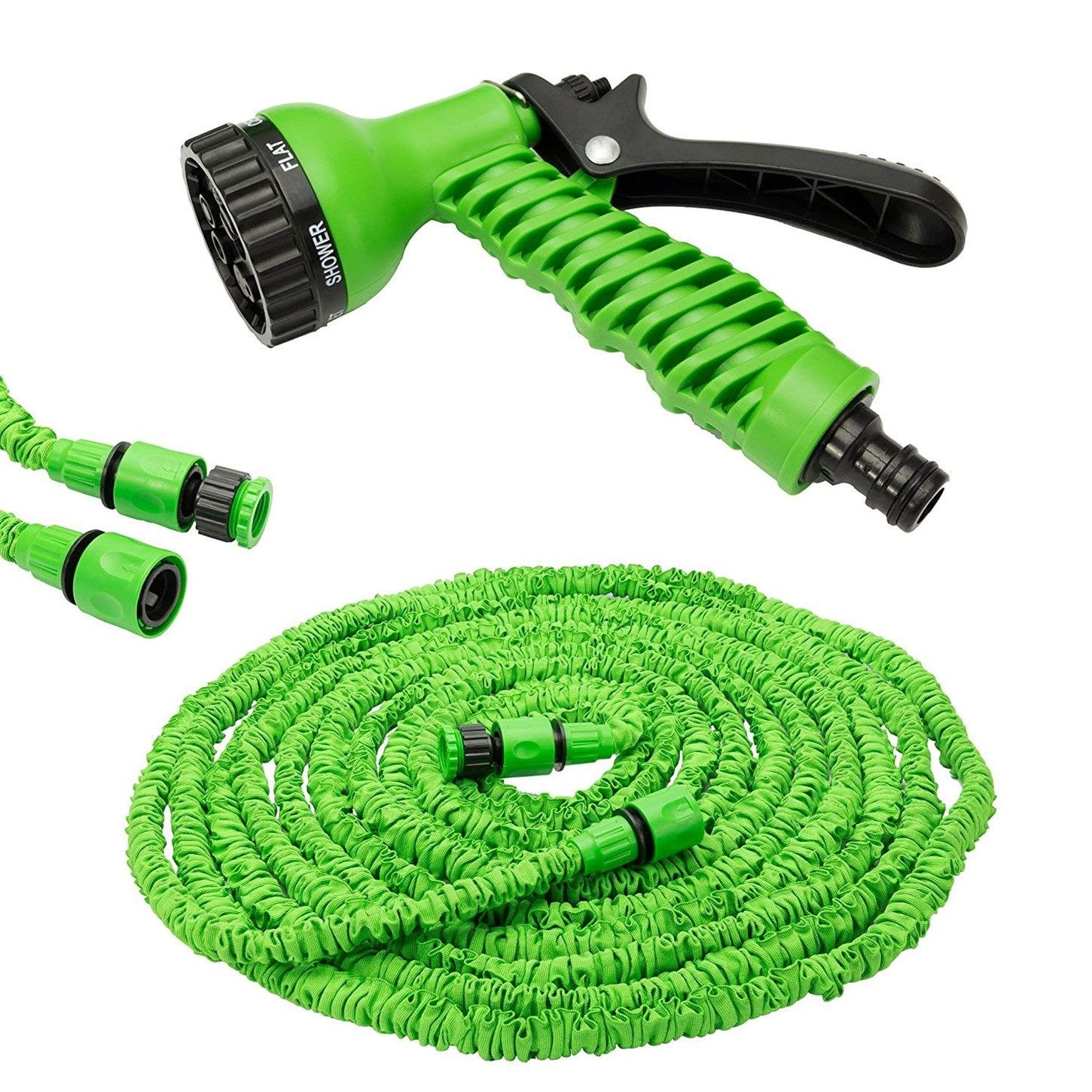 Retractable Garden Hose with Spray Gun - 45m High Pressure for Watering & Cleaning