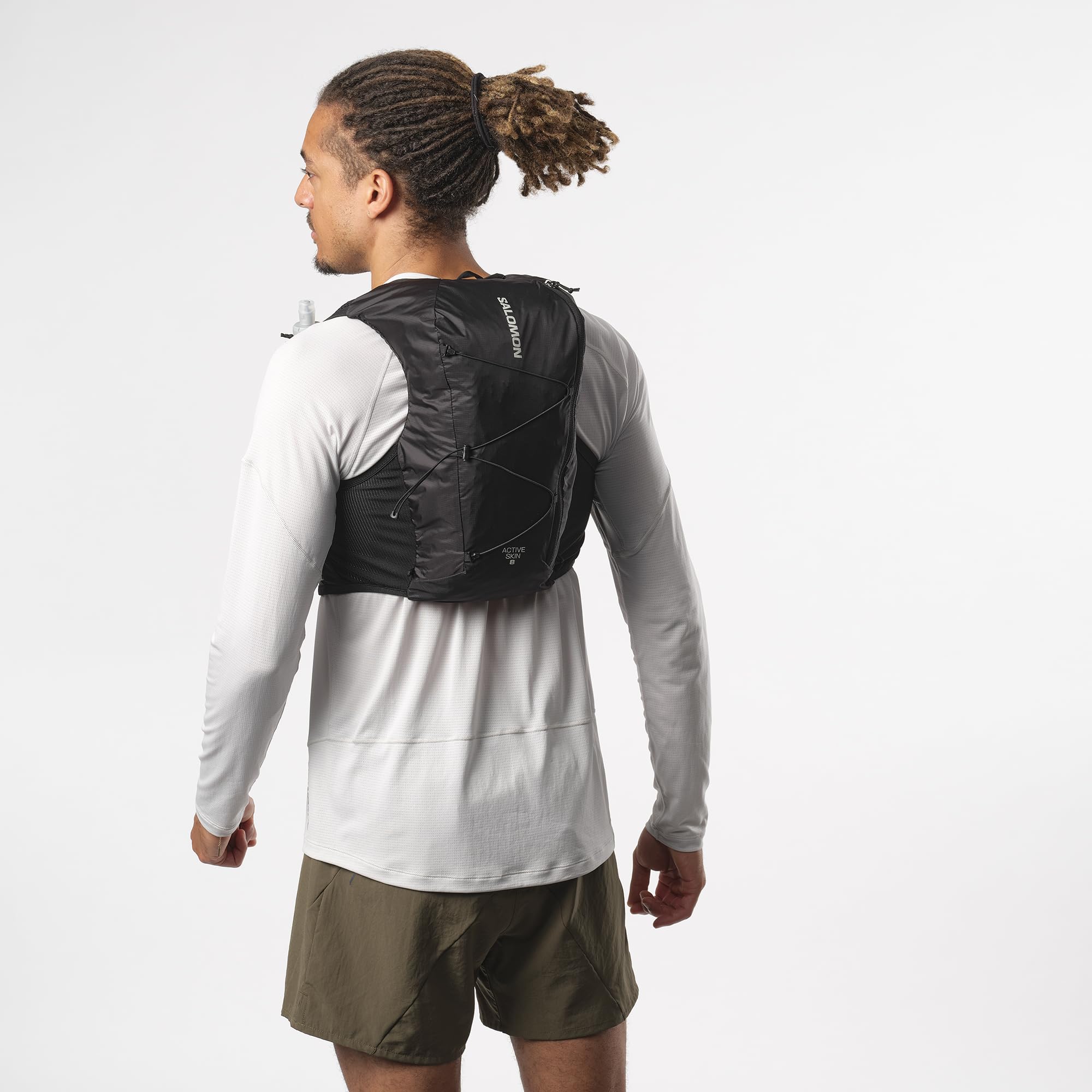 Salomon ACTIVE SKIN 8 Hydration Vest Set - Lightweight Running Backpack with Water Bottles for Trail Runners & Hikers - Perfect for Long Distance Running, Marathon Training & Outdoor Adventures