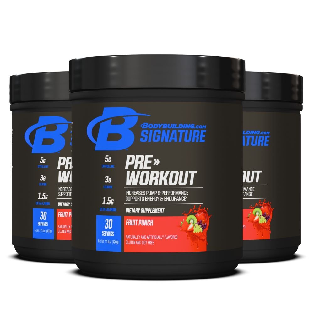 3 Pack Bodybuilding.com Signature Pre Workout Powder - 90 Servings Total for Energy, Focus & Performance - Perfect for Gym, Fitness & Intense Training Sessions